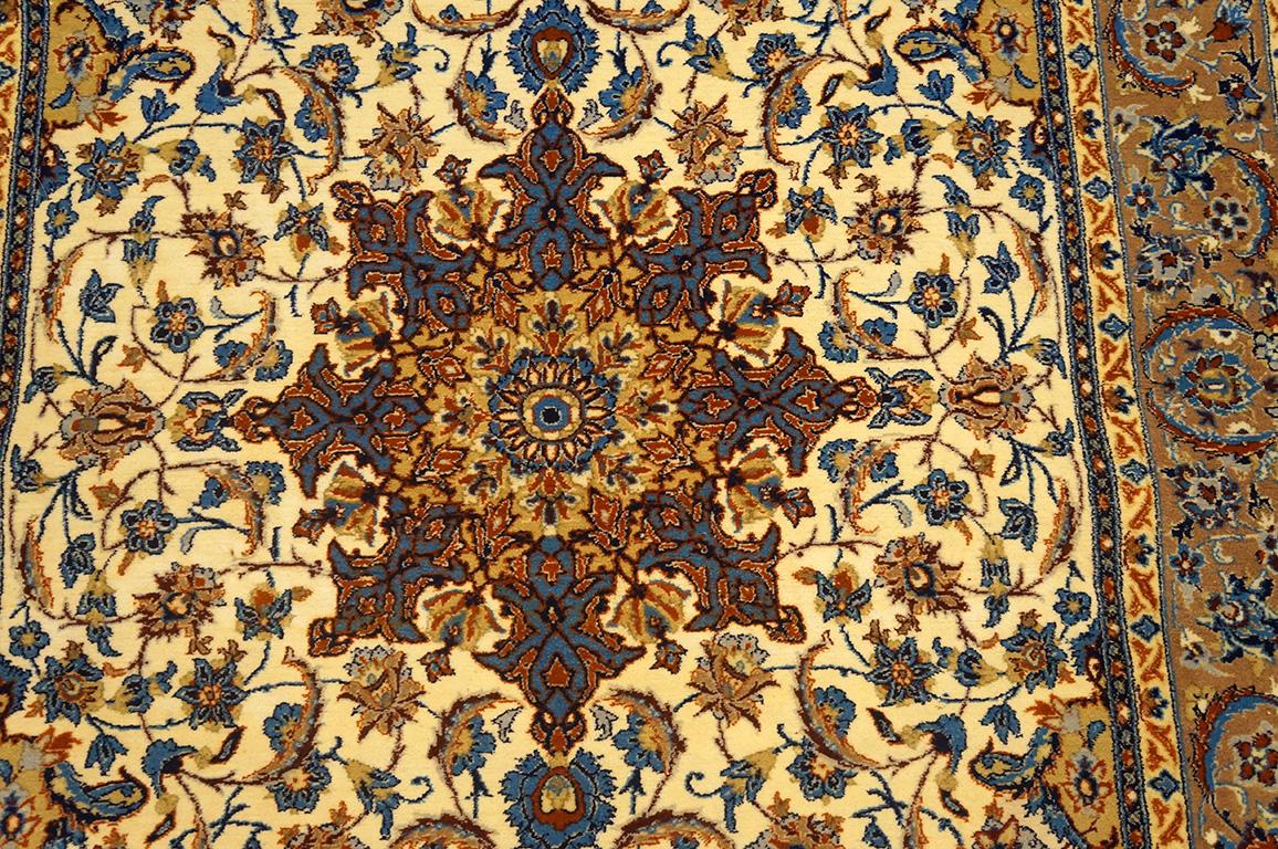 Hand-Knotted Mid 20th Century Persian Isfahan Carpet ( 5'1