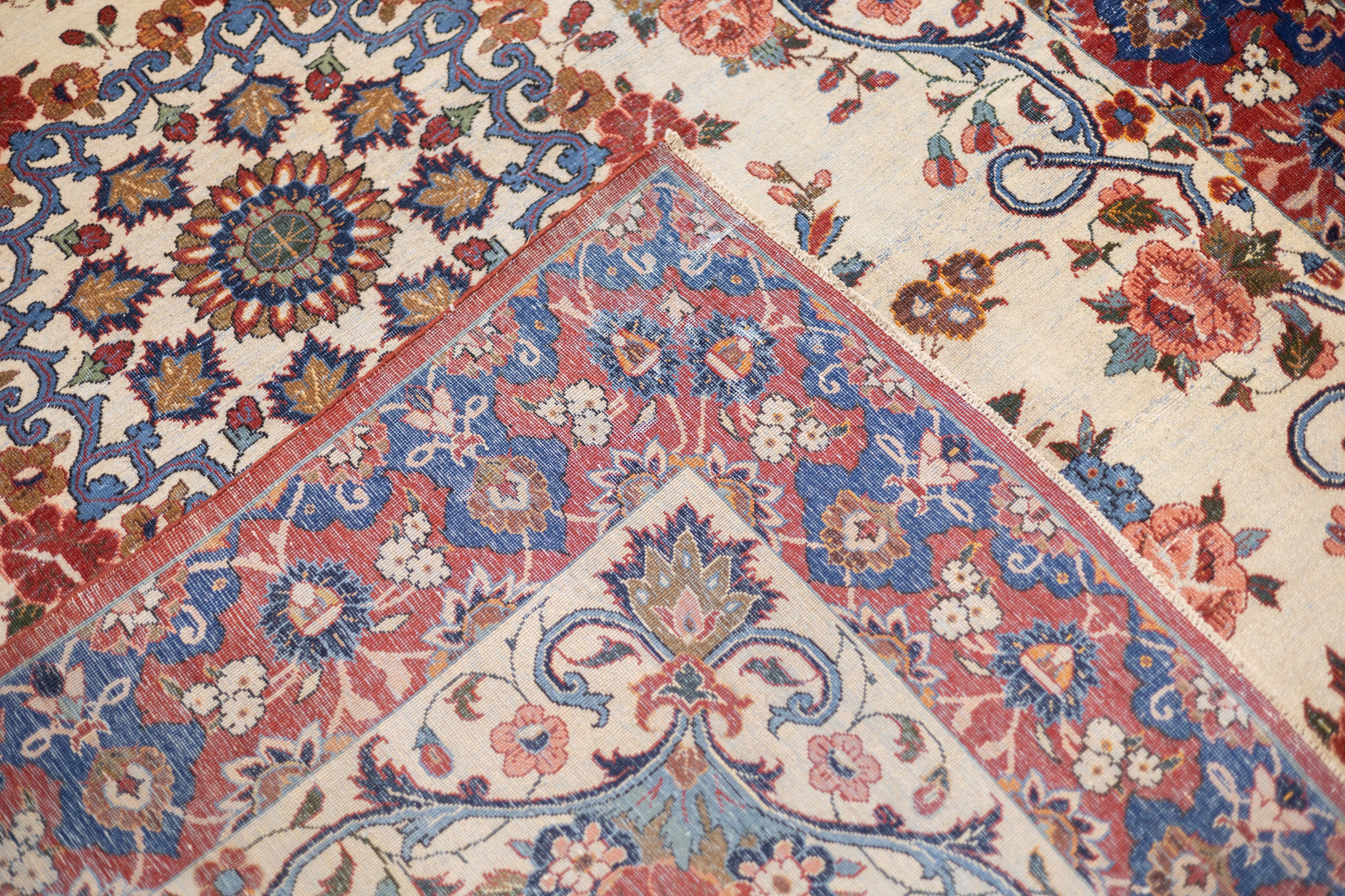 Antiker persischer Isfahan-Teppich 5'0