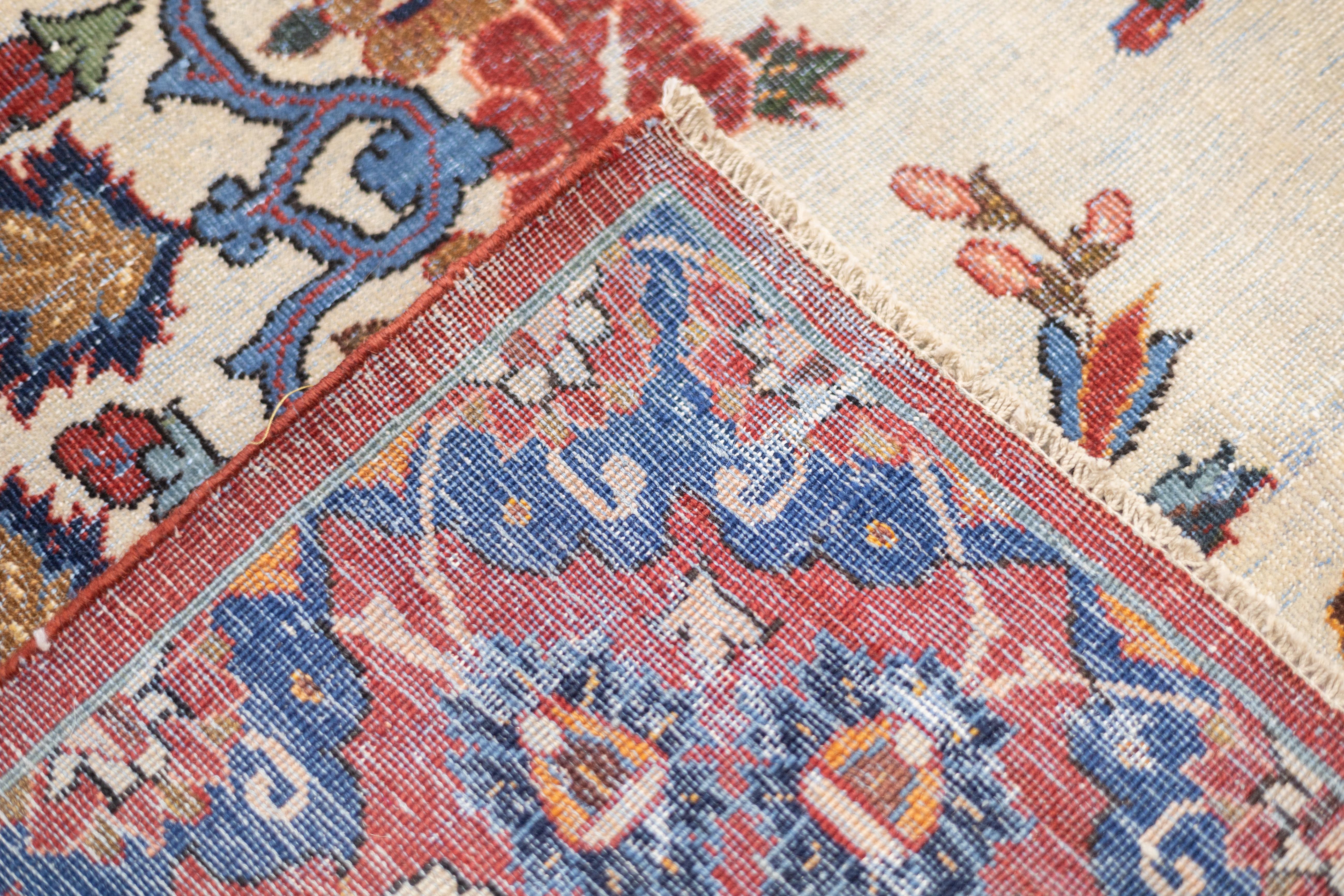 Antiker persischer Isfahan-Teppich 5'0