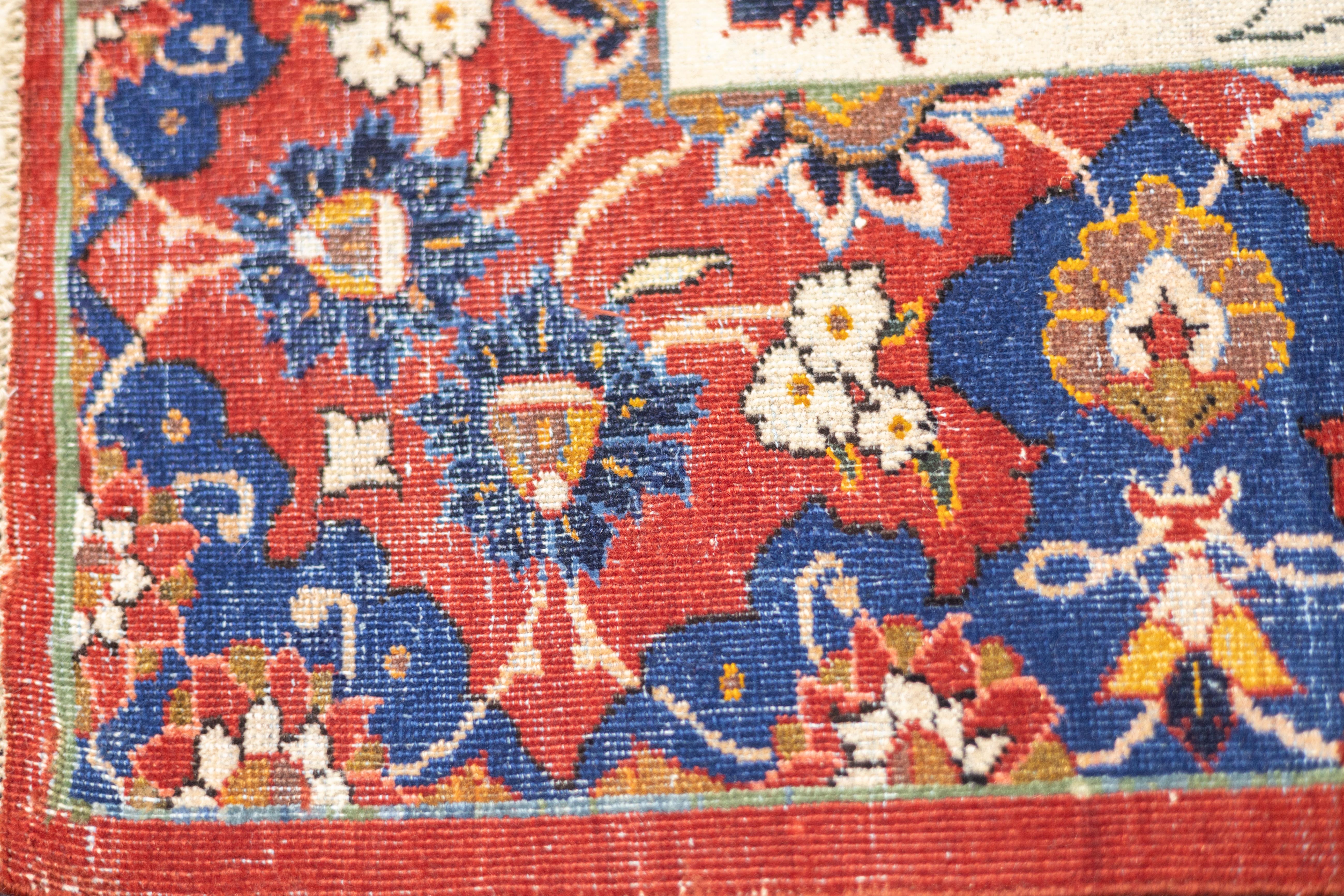 Antiker persischer Isfahan-Teppich 5'0