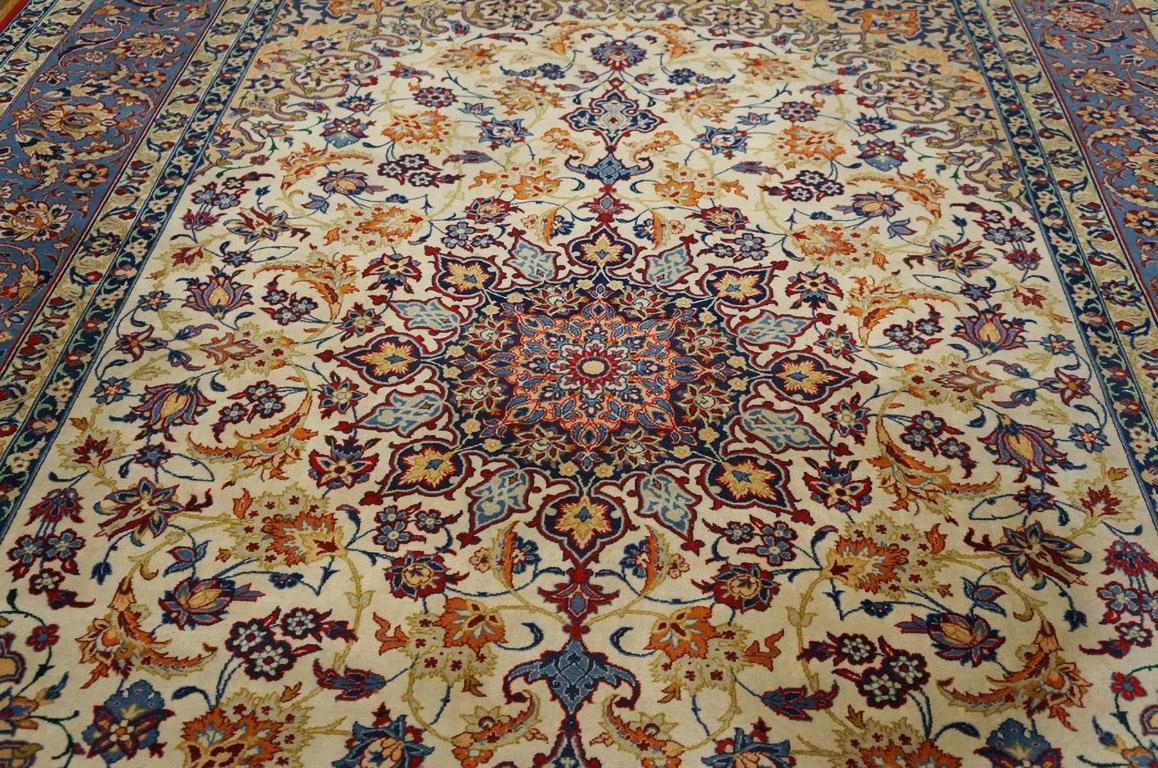 Hand-Knotted Antique Persian Isfahan Rug 5' 3