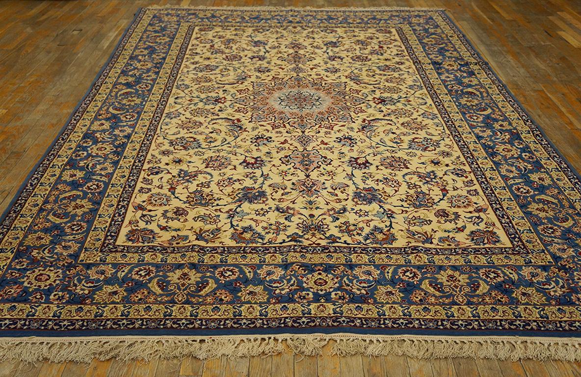 Antiker persischer Isfahan-Teppich, Größe: 7' 0