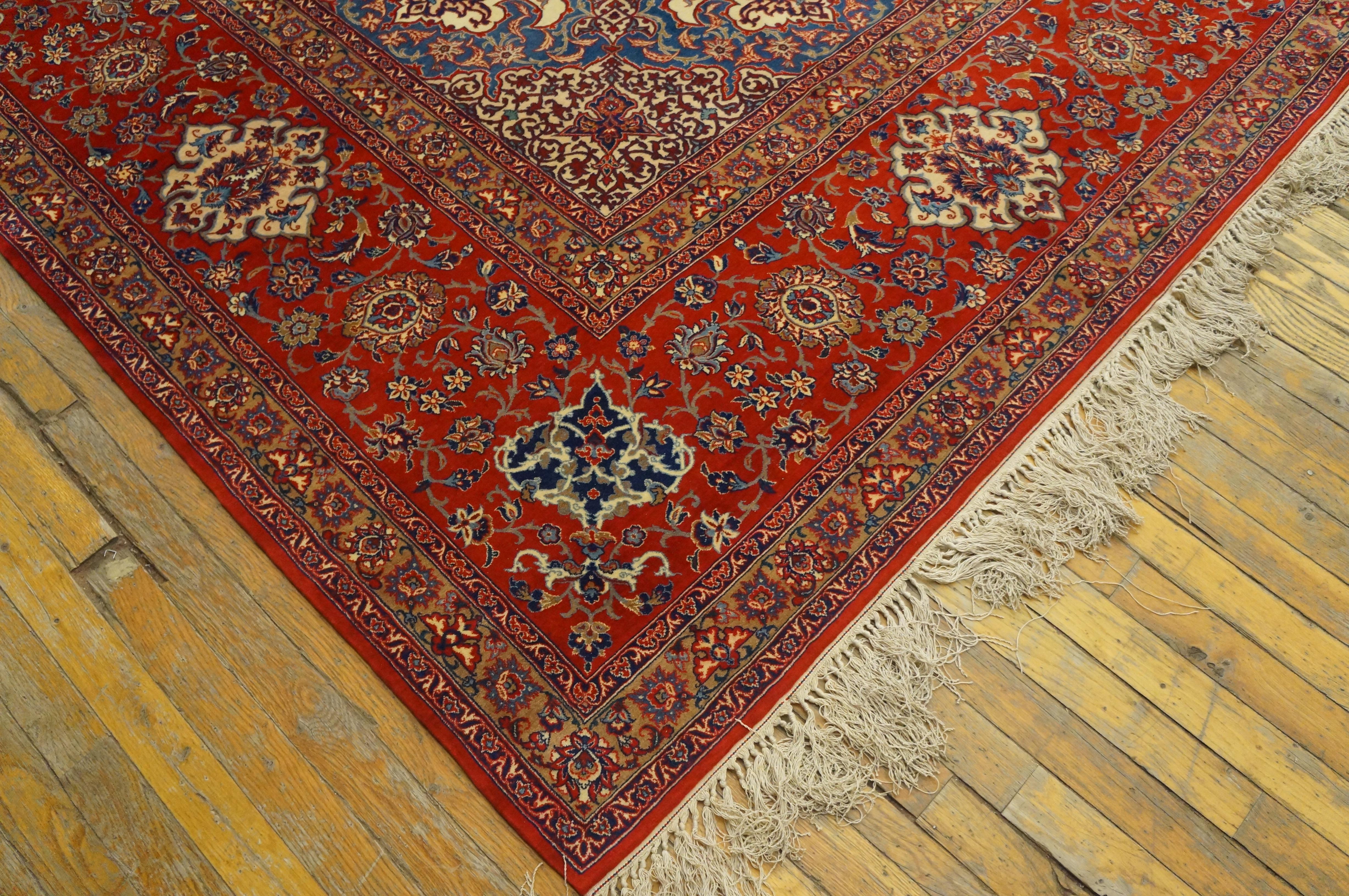 Antiker persischer Isfahan-Teppich. Maße: 9'10