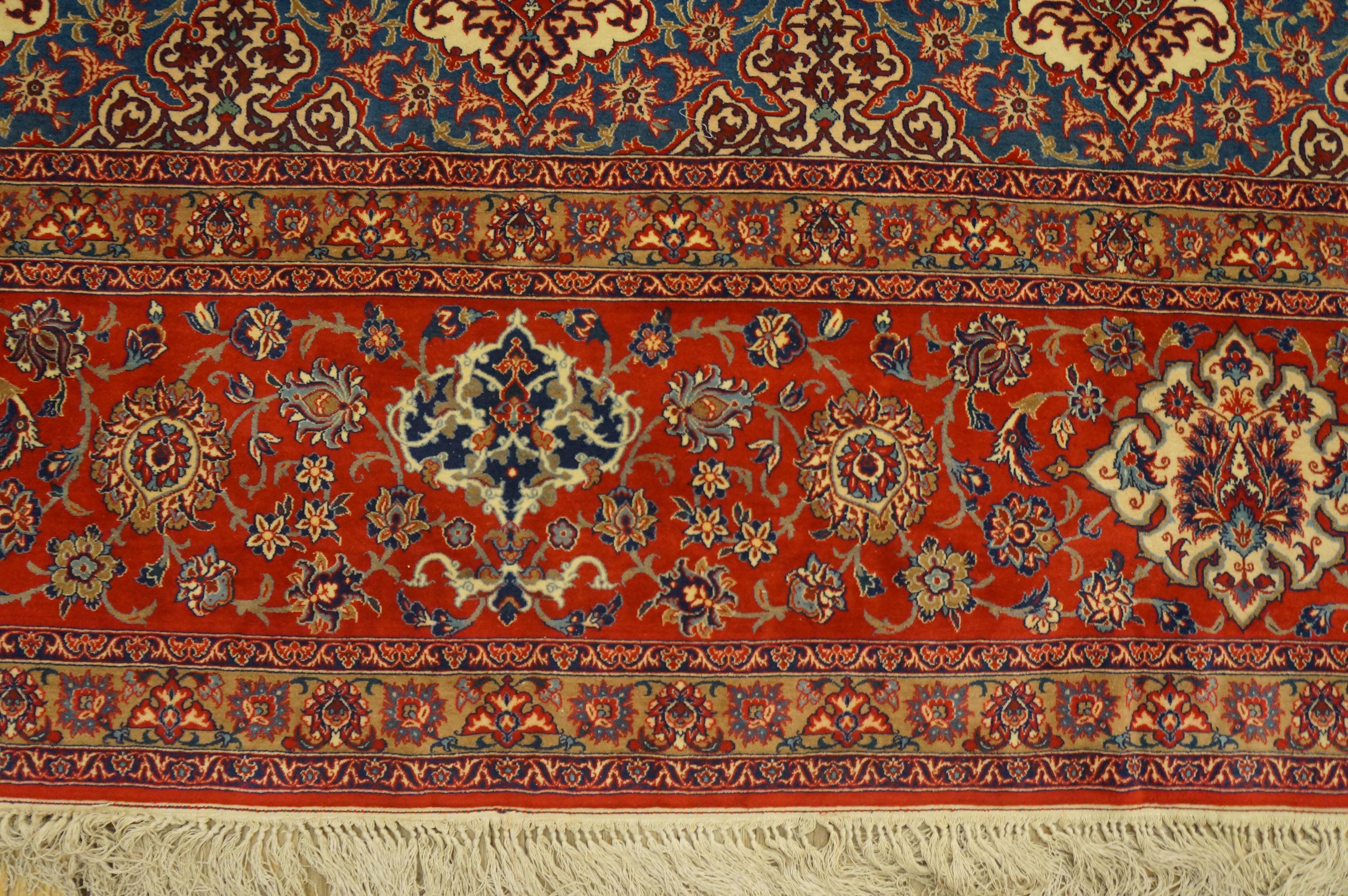 Mid-20th Century Antique Persian Isfahan Rug For Sale