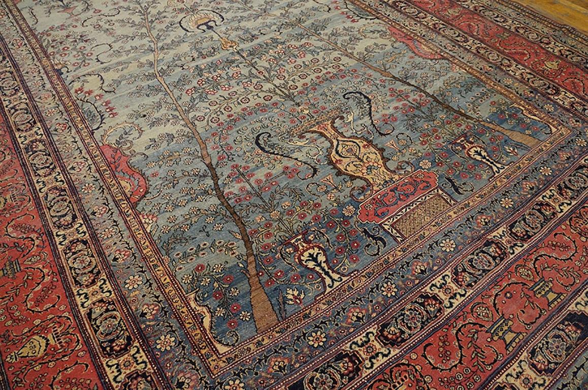 Hand-Knotted Late 19th Century Persian Tehran Carpet ( 9'6