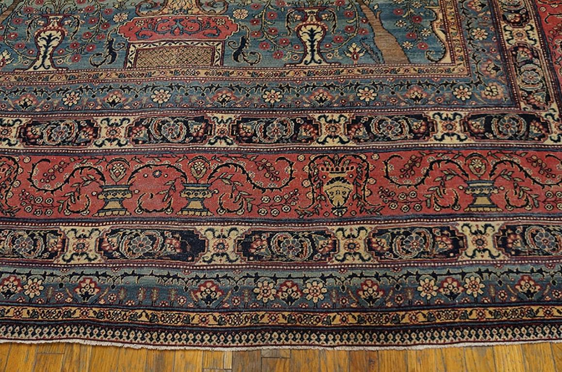 Late 19th Century Persian Tehran Carpet ( 9'6