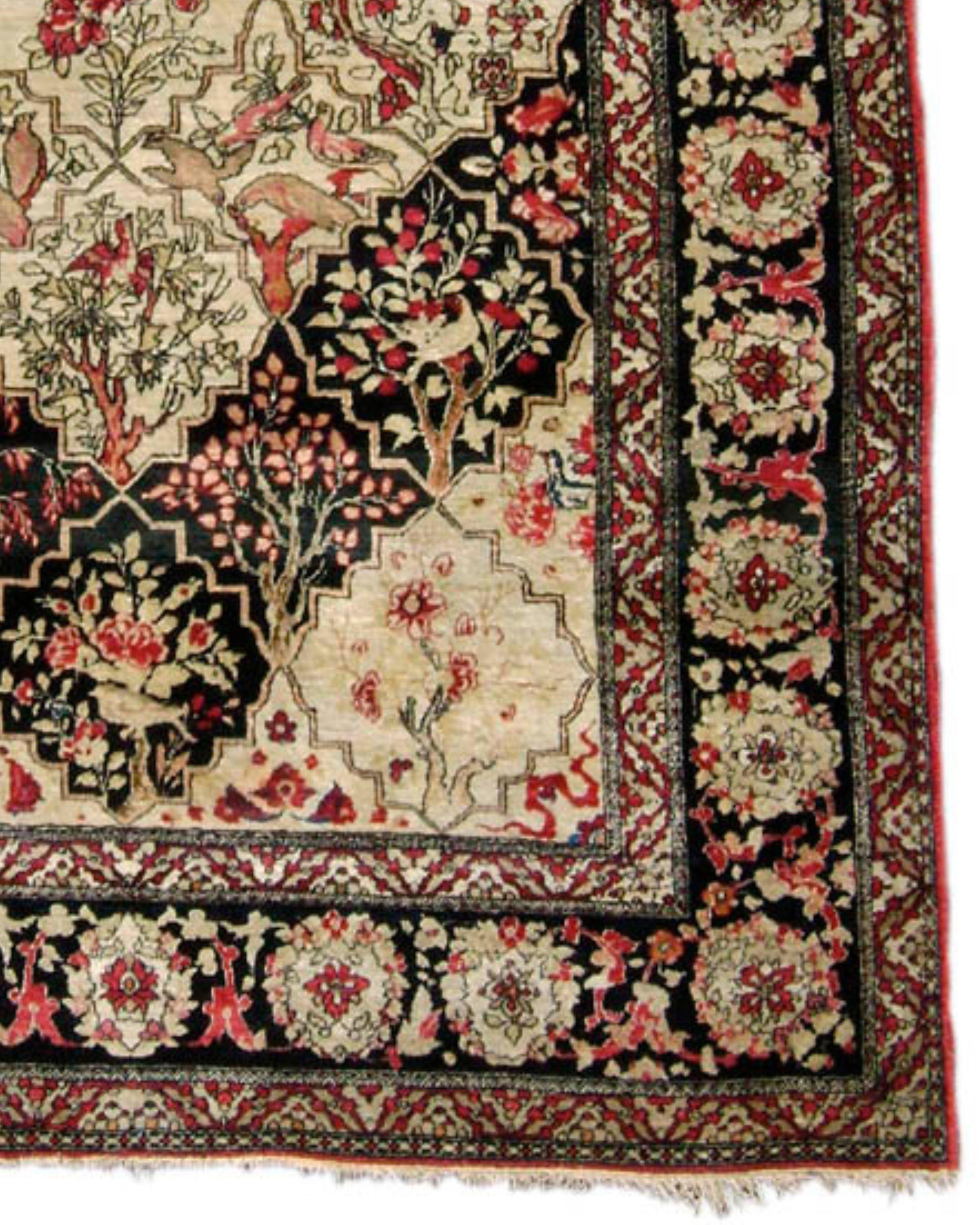 Wool Antique Persian Isfahan Rug, Early 20th Century For Sale