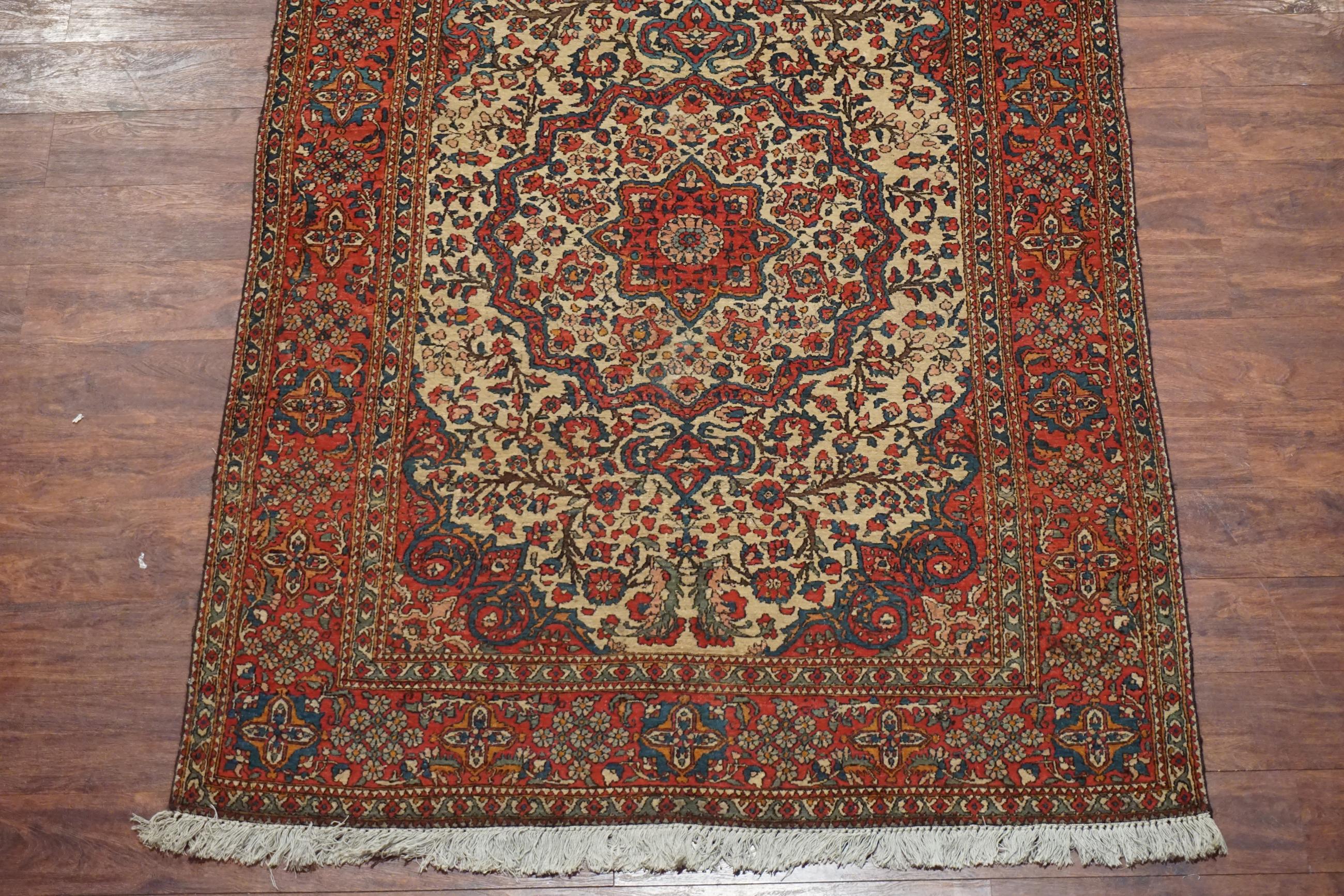 20th Century Antique Persian Isfahan Rug For Sale