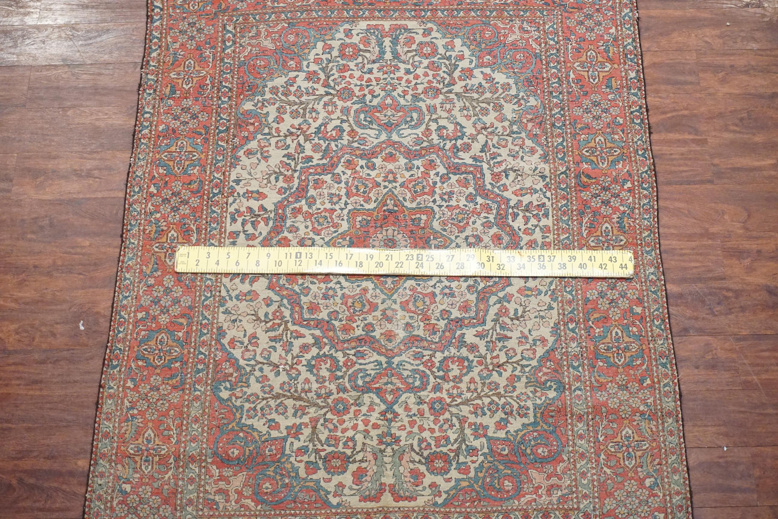 Wool Antique Persian Isfahan Rug For Sale
