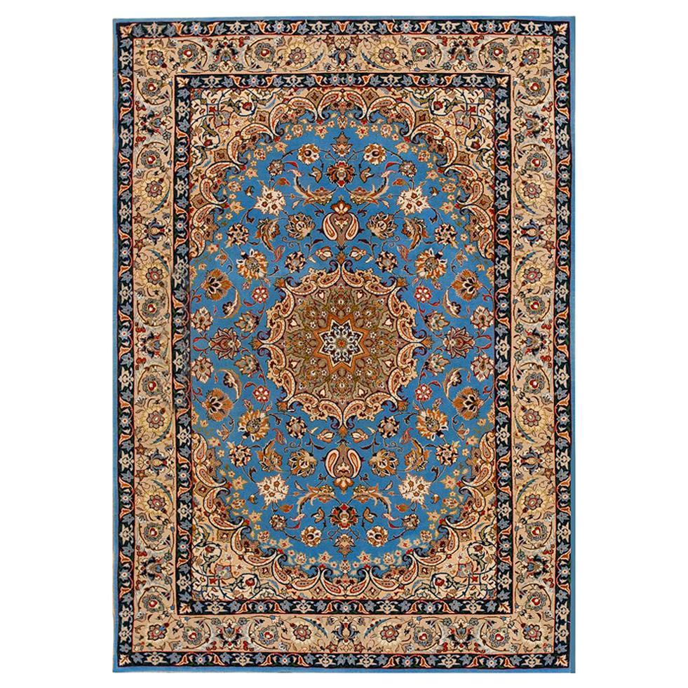Mid 20th Century Isfahan Carpet with Silk Highlights ( 3'6" x 5'2" - 107 x 158 ) For Sale