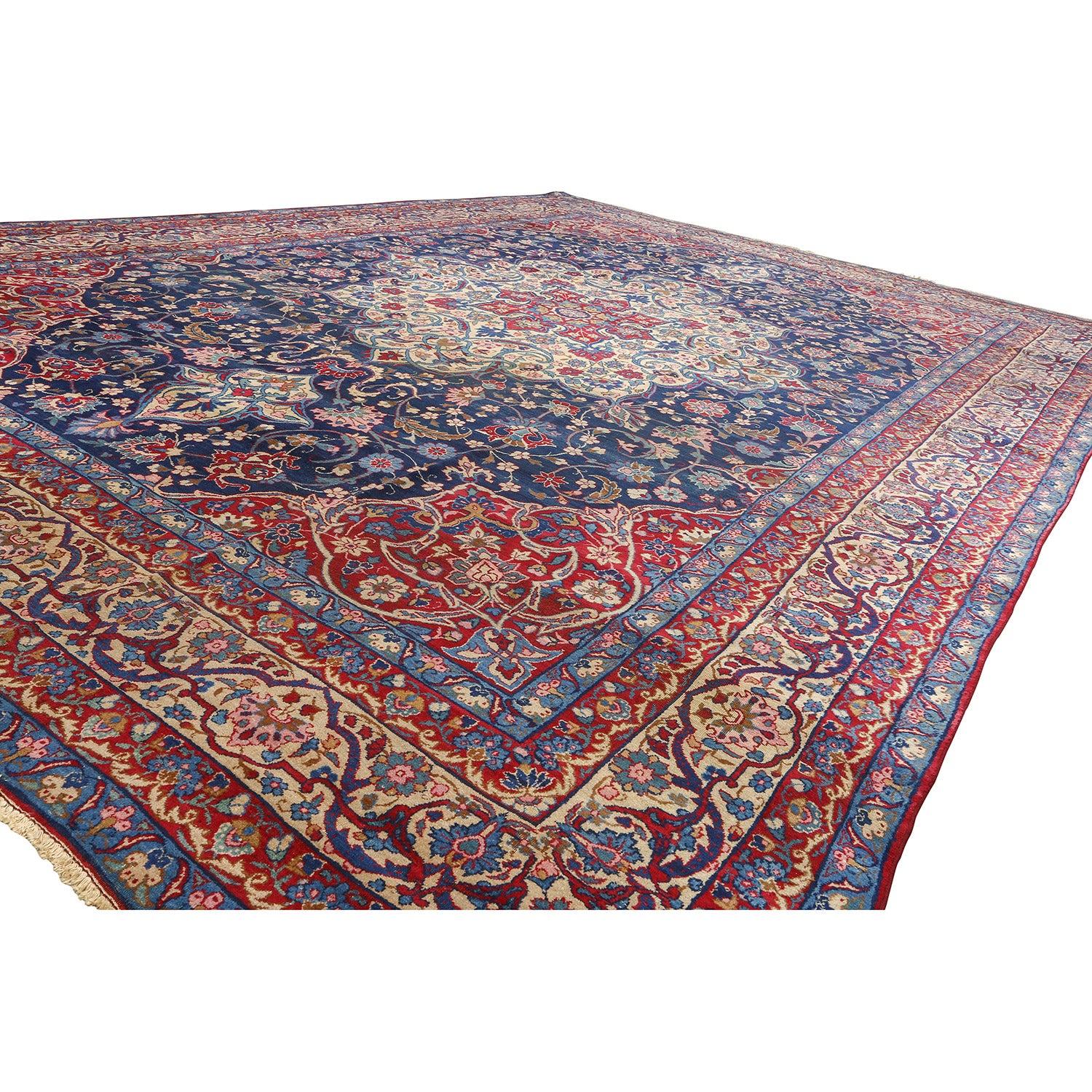 Antiker persischer Isfahan-Teppich - Größe: 14'4 X 10'2 (Persisch) im Angebot