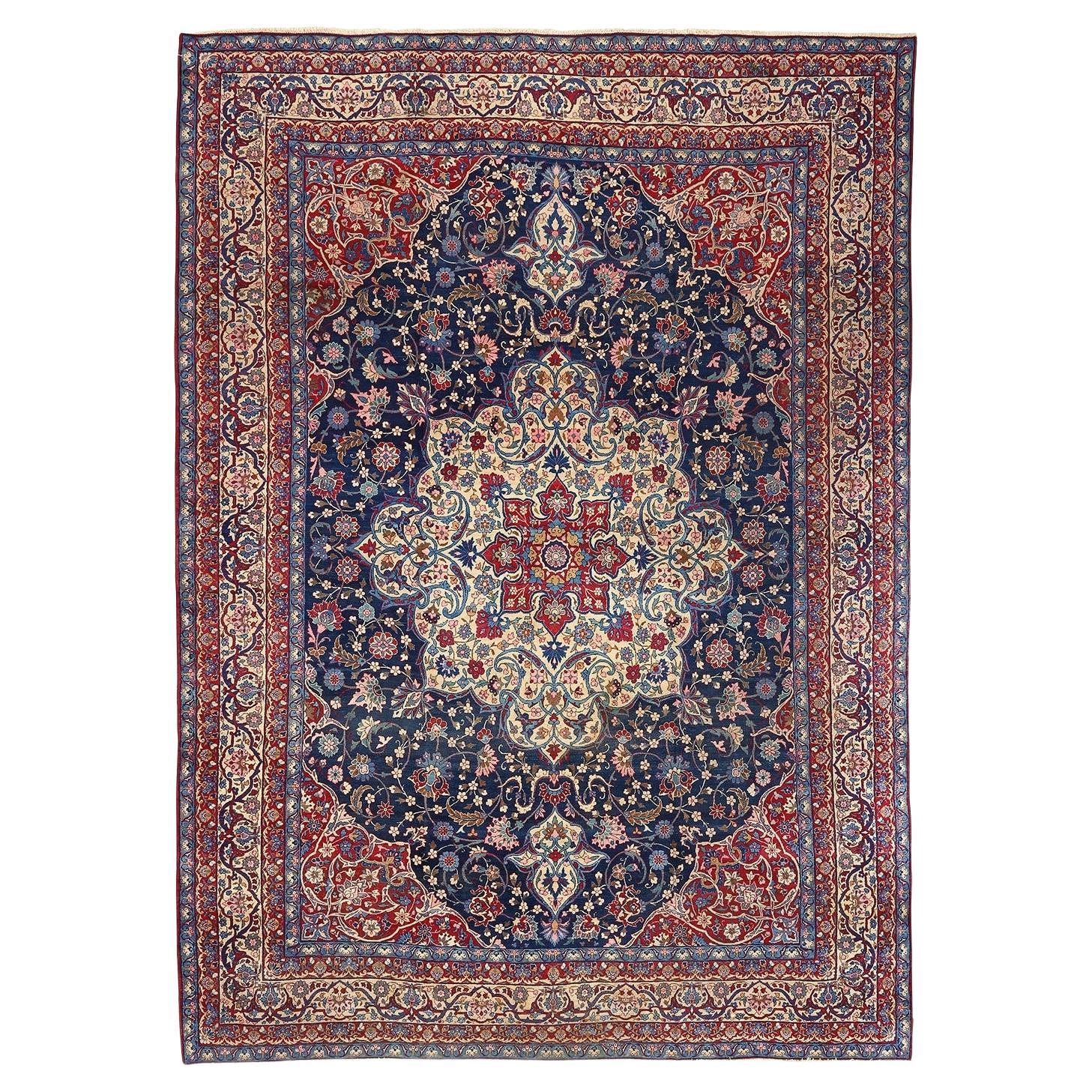 Tapis persan ancien Isfahan - Taille : 14'4 X 10'2