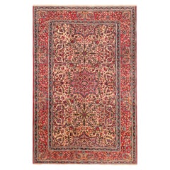Antique Persian Isfahan Rug. Size: 4 ft 5 in x 7 ft