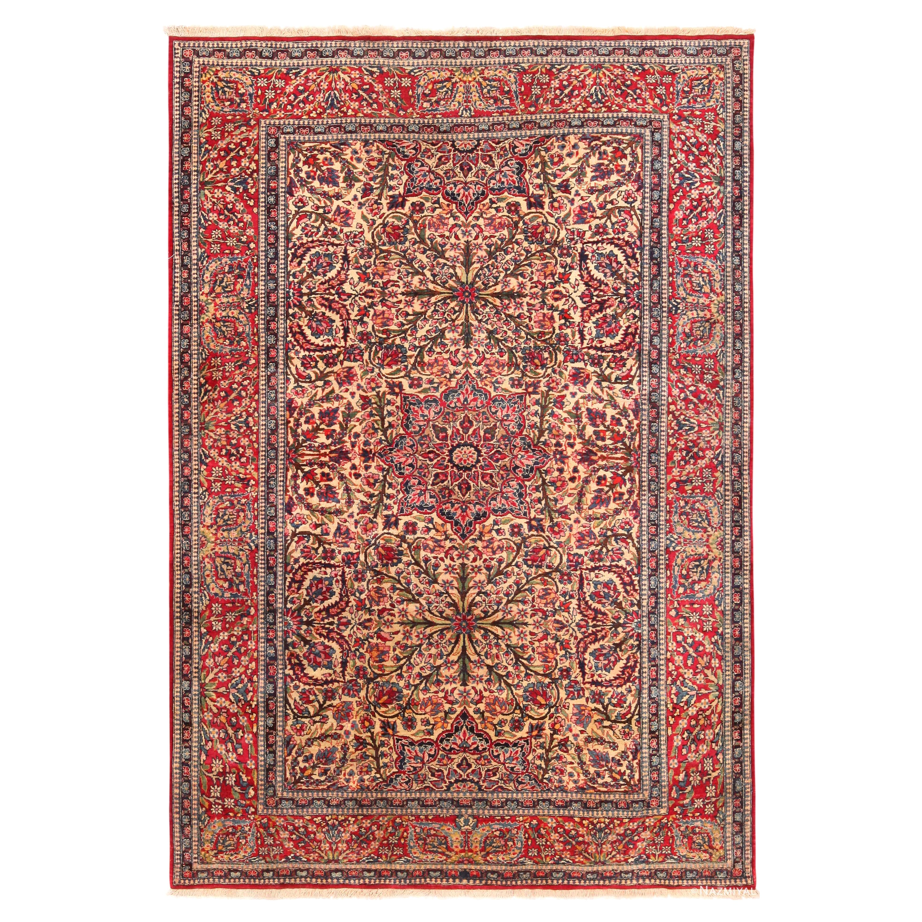 Tappeto antico persiano Isfahan. Dimensioni 4 ft 6 in x 6 ft 8 in