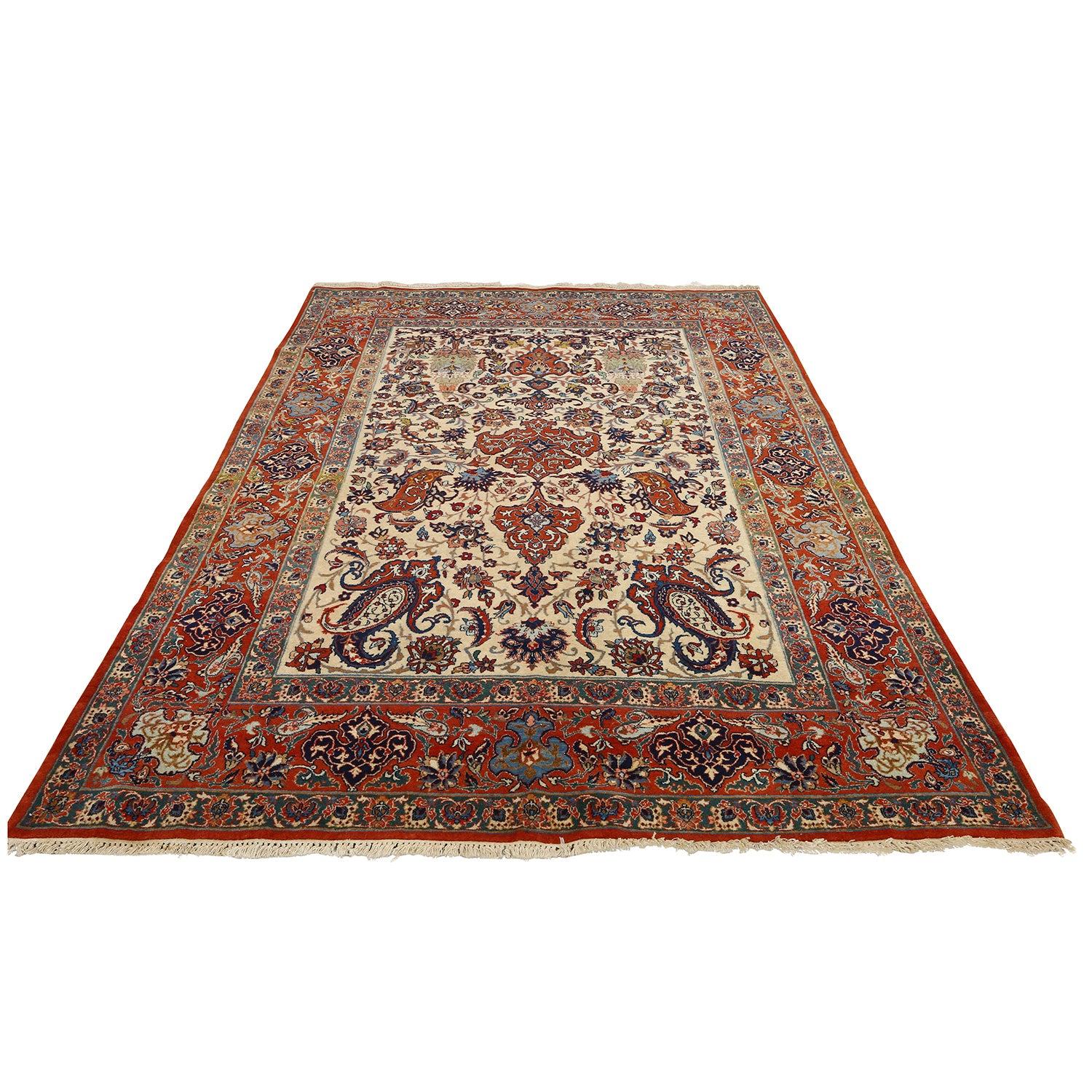 Hand-Knotted Antique Persian Isfahan Rug - Size: 7'3x4'11 For Sale