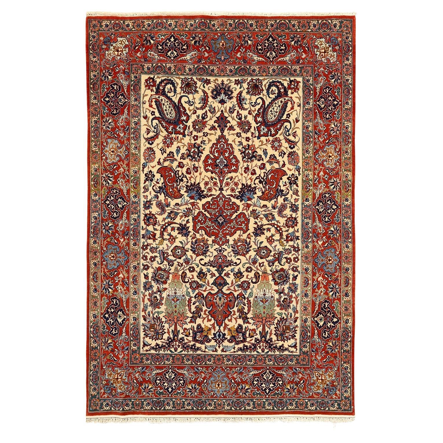 Antique Persian Isfahan Rug - Size: 7'3x4'11