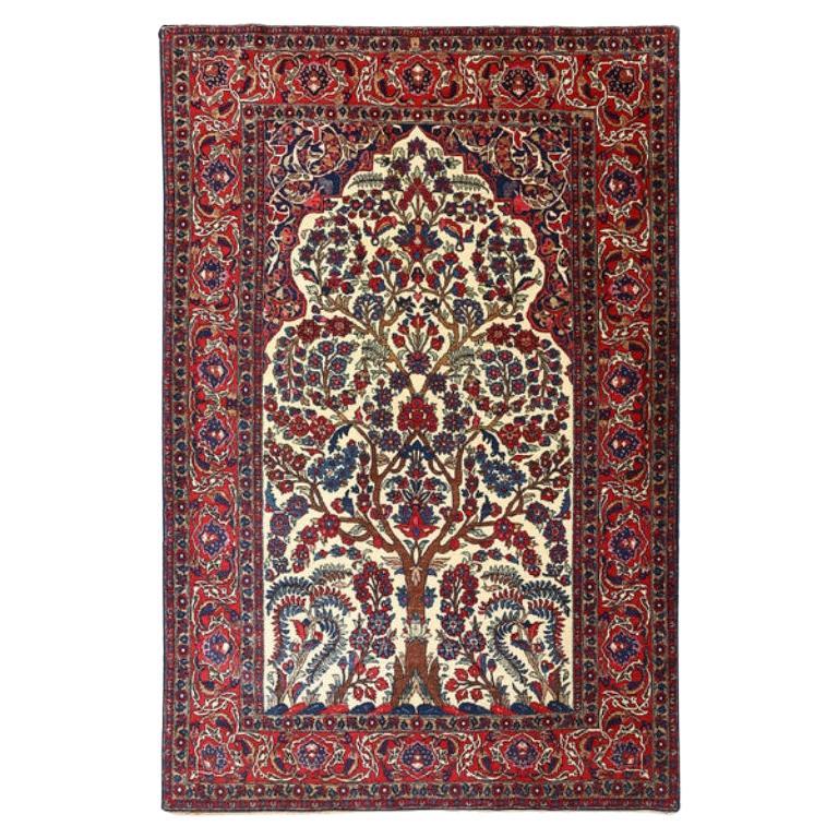 Alfombra Persa Antigua Isfahan - Tamaño: 7ft 1in x 4ft 7in en venta