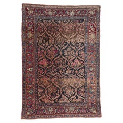 Antique Persian Isfahan Rug, Stately Decadence Meets Old World Charm