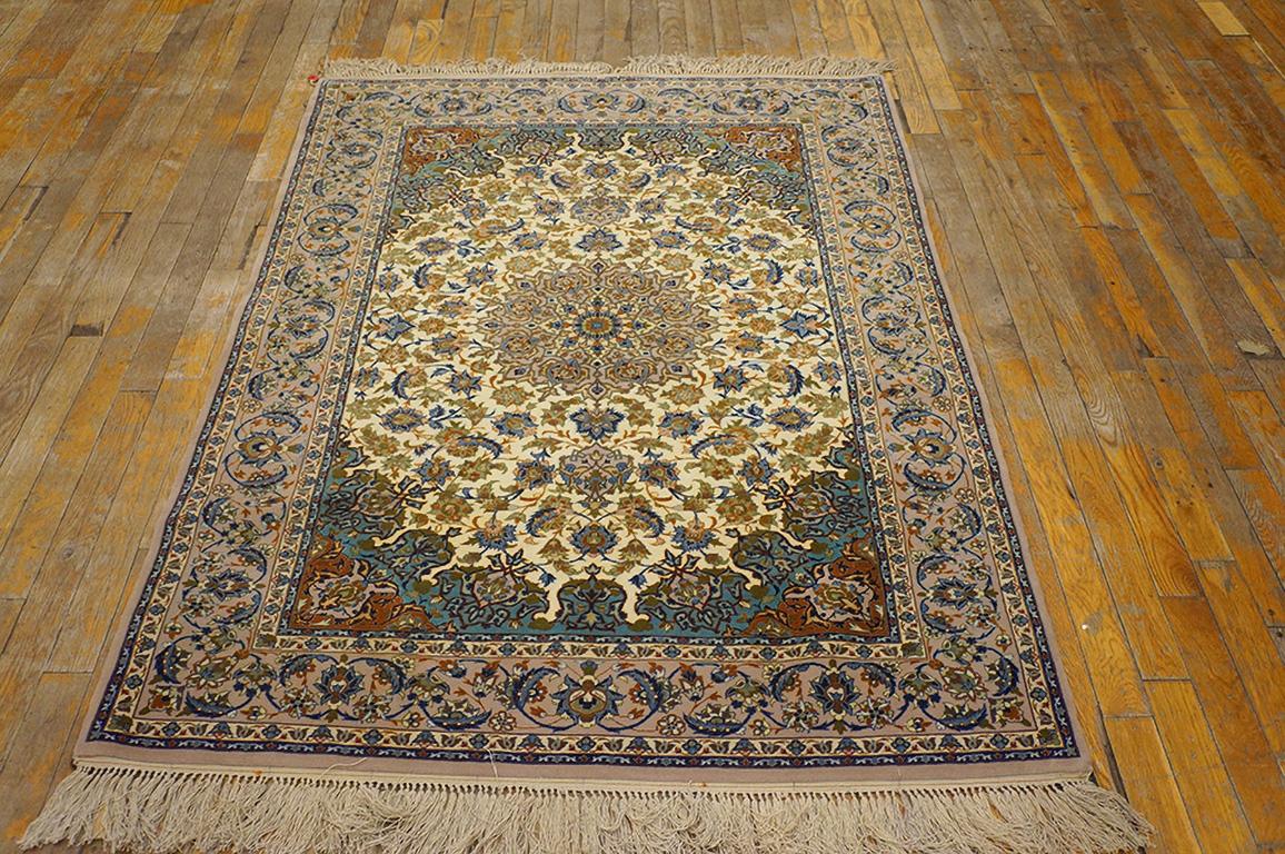 Antique Persian Isfahan Rug Size: 3' 8'' x 5' 1''