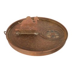 Antique Persian Islamic Arabic Brass Qibla Mecca Zodiac Compass Astrolabe 1880