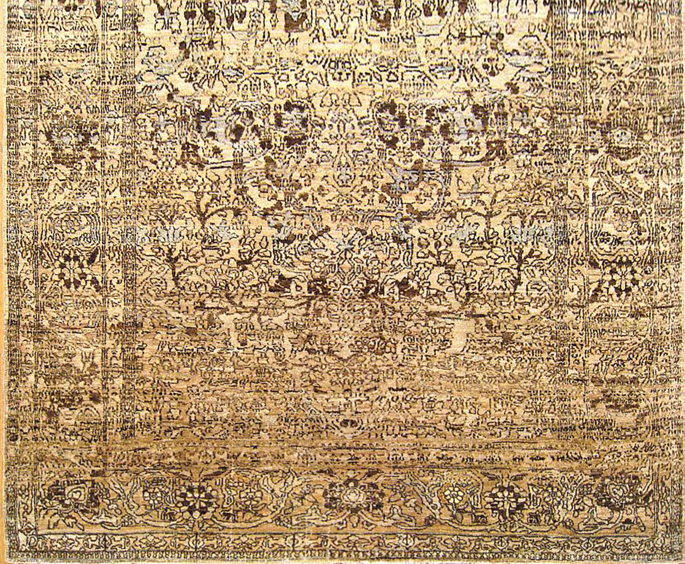 Persiano Antico tappeto orientale persiano Isphahan, di piccole dimensioni, con elementi floreali in vendita