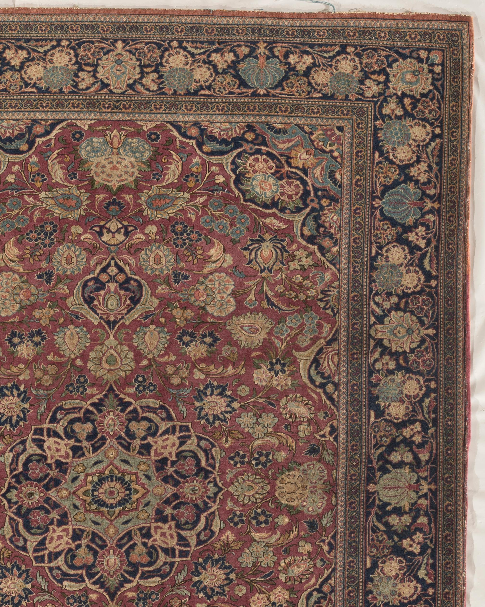 Hand-Woven Antique Persian Isphahan Rug, circa 1900 4' x 6'6 For Sale