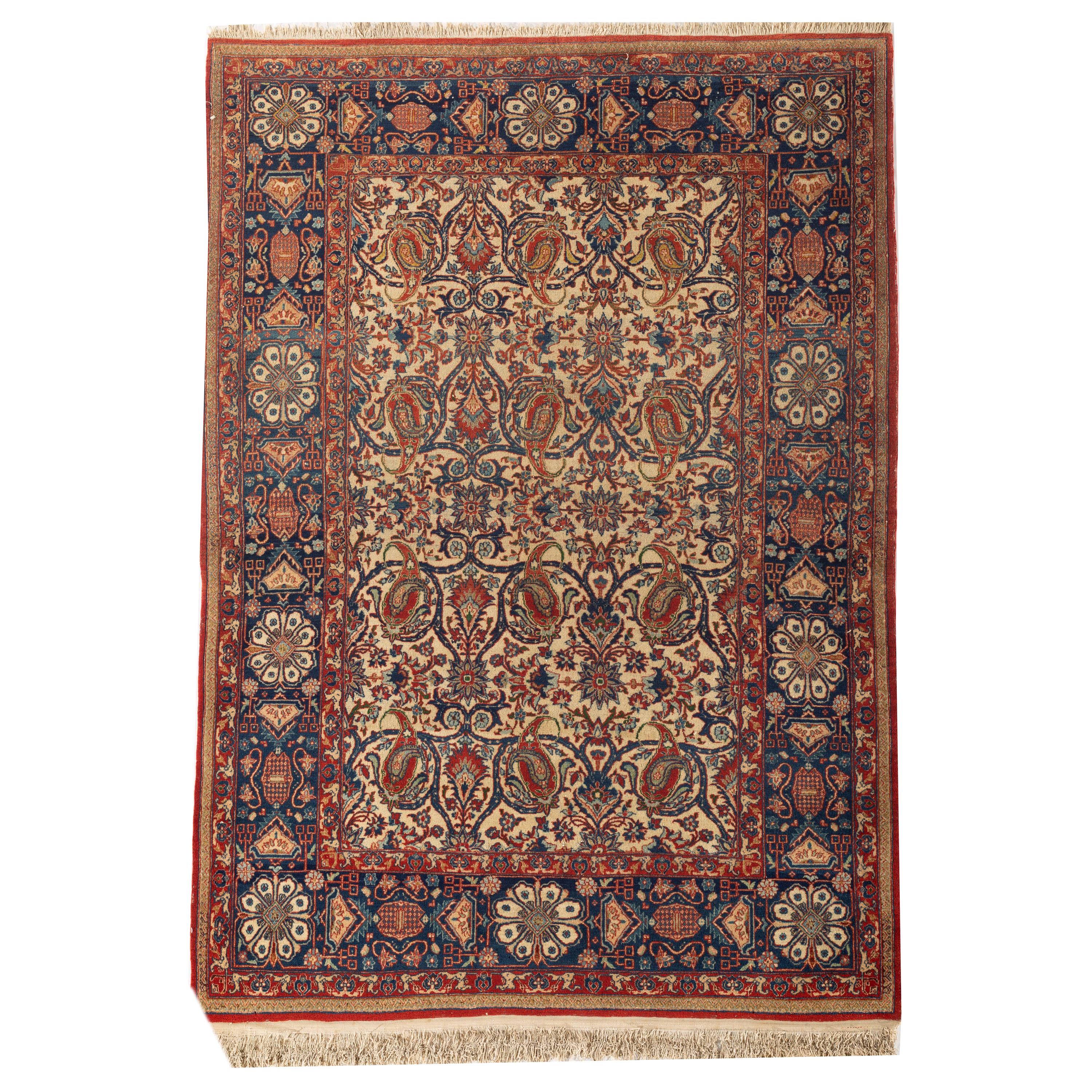 Tapis persan antique d'Ispahan persan, vers 1900 en vente