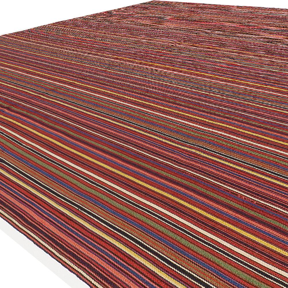 Antiker persischer Jajim-Flachgewebeteppich mit farbigen Linien (Persisch) im Angebot