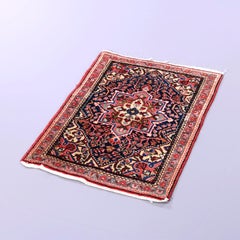 Antique Persian Josan Sarouk Oriental Wool Rug Mat Ca 1930’s