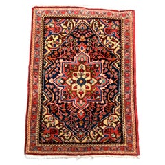 Antique Persian Josan Sarouk Oriental Wool Rug Mat Ca 1930’s