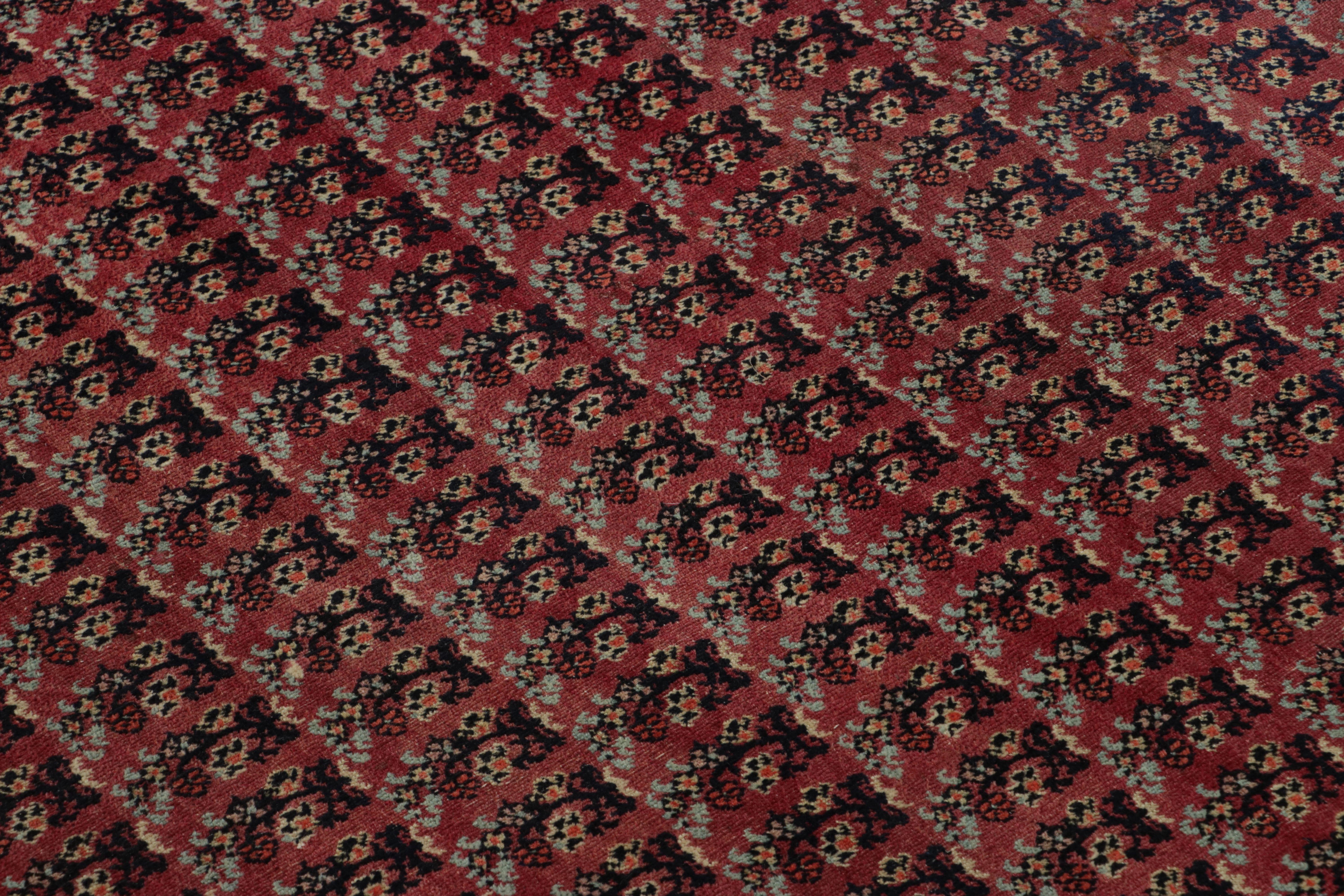 Swedish Antique Persian Joshaghan Rug, All-Over Boteh Pattern in Crimson and Navy - Rug For Sale