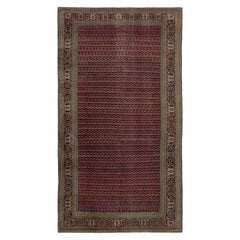 Antique Persian Joshaghan Rug, All-Over Boteh Pattern in Crimson and Navy - Rug Antique Persian Joshaghan Rug, All-Over Boteh Pattern in Crimson and Navy - Rug