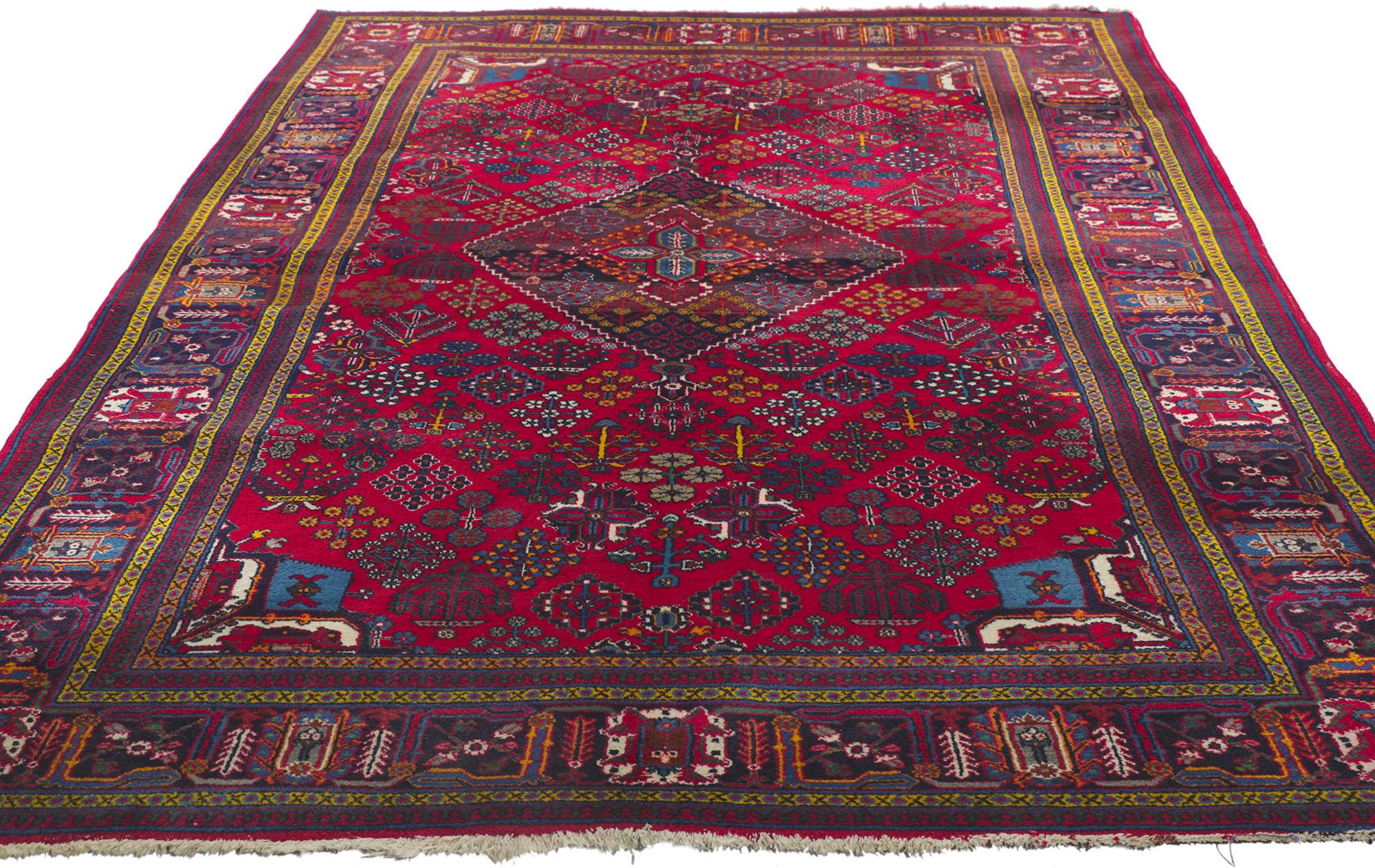Heriz Serapi Antique Persian Joshegan Rug For Sale