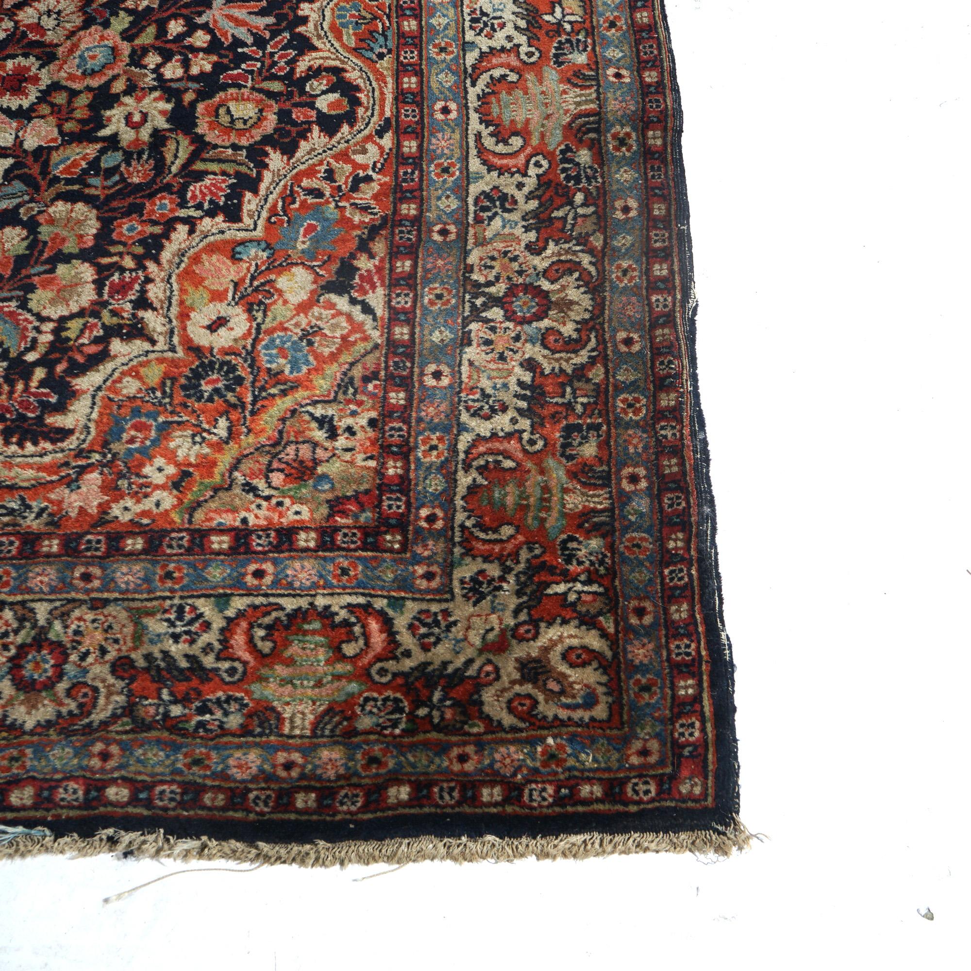 Antike persische Jozan Sarouk 5'x7' Wollteppich mit Allover Floral Design C1920 im Zustand „Gut“ im Angebot in Big Flats, NY