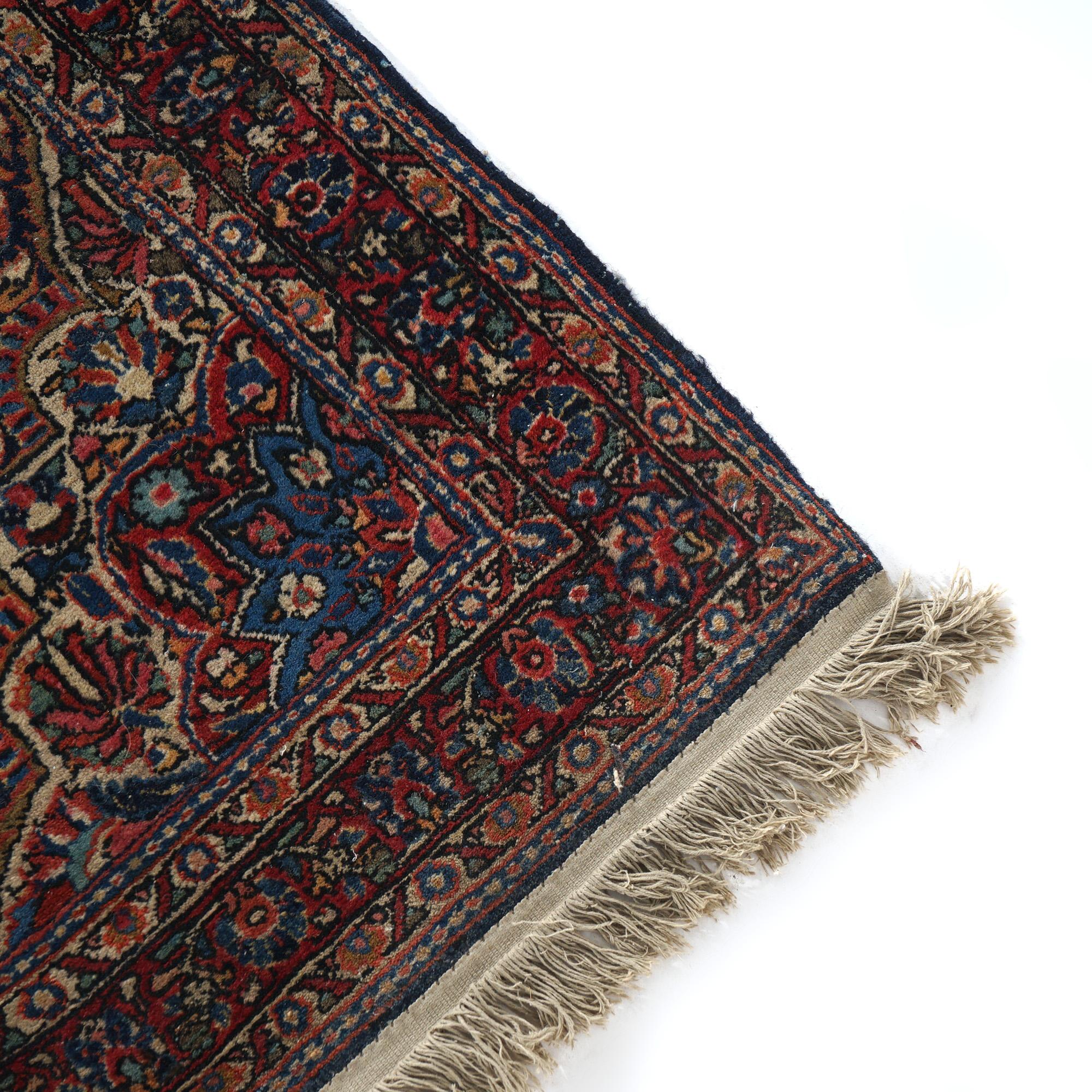 Antique Persian Jozan Sarouk Blue Oriental Wool Rug C1930 1