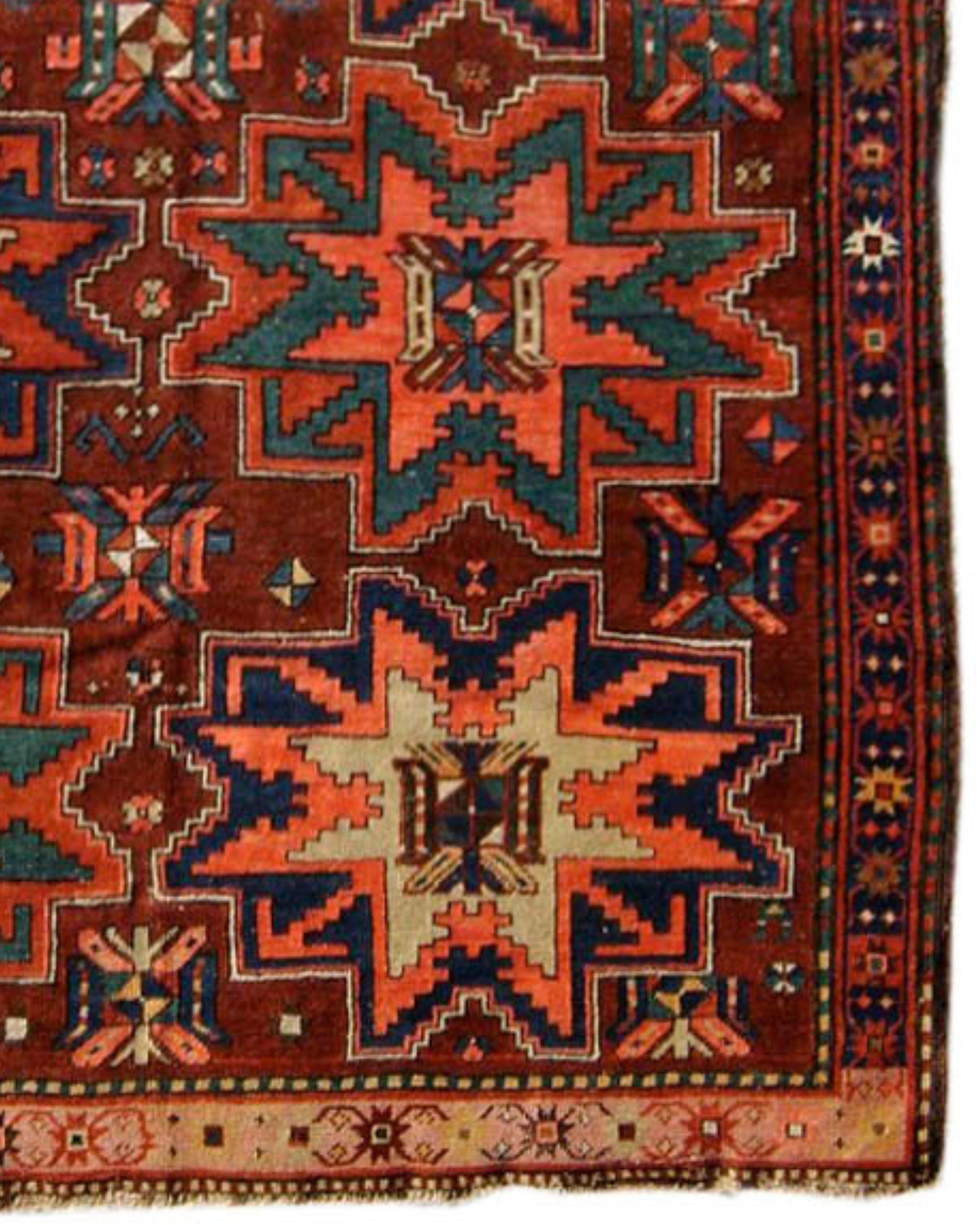Hand-Knotted Antique Persian Karabagh Rug, Early 20th Century For Sale