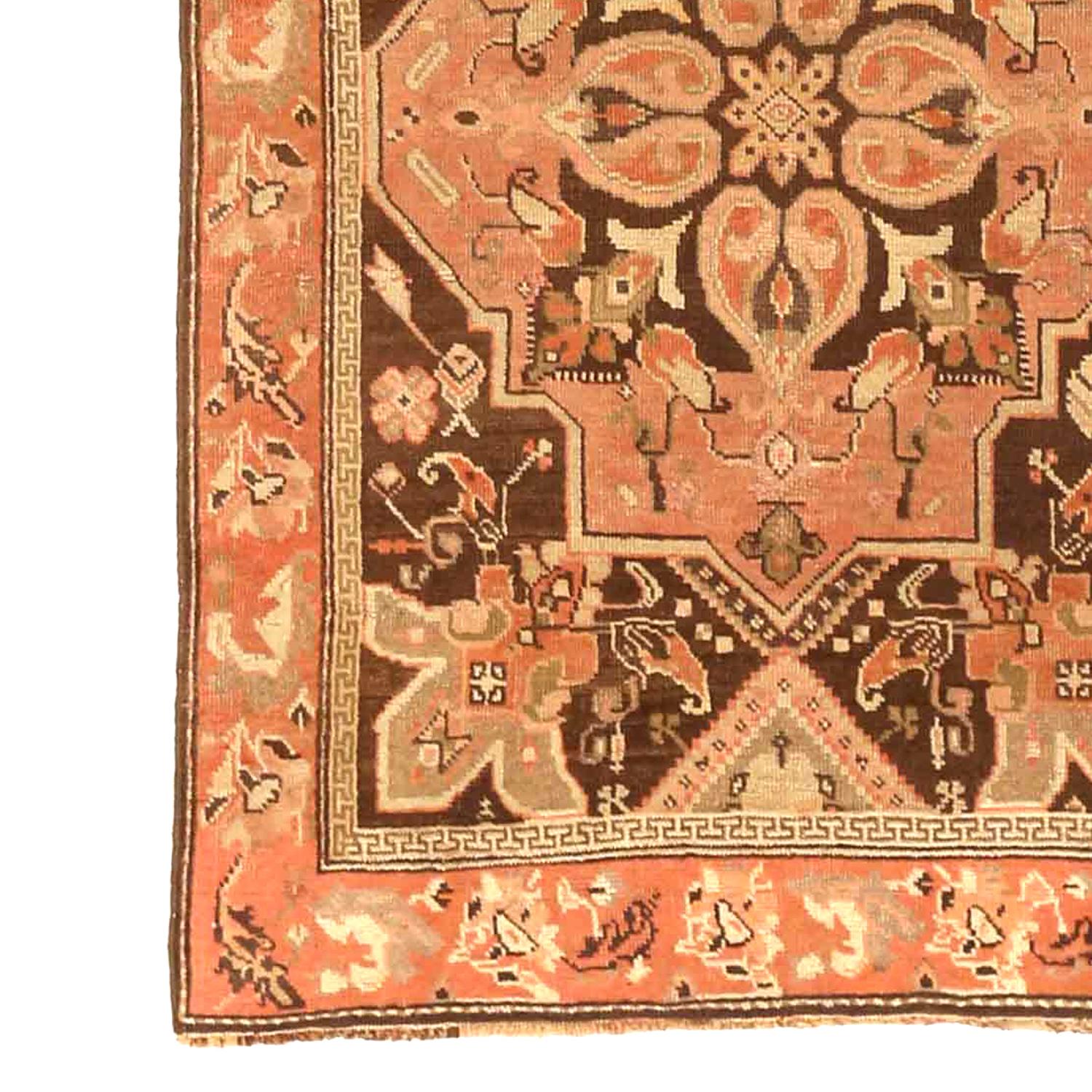 Other Antique Persian Karabagh Runner Rug with Floral Details on Ivory Field For Sale
