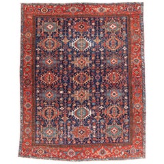Antique Persian Karadja Rug in Red, Navy, Pink and Green Antique Persian Karadja Rug in Red, Navy, Pink and Green
