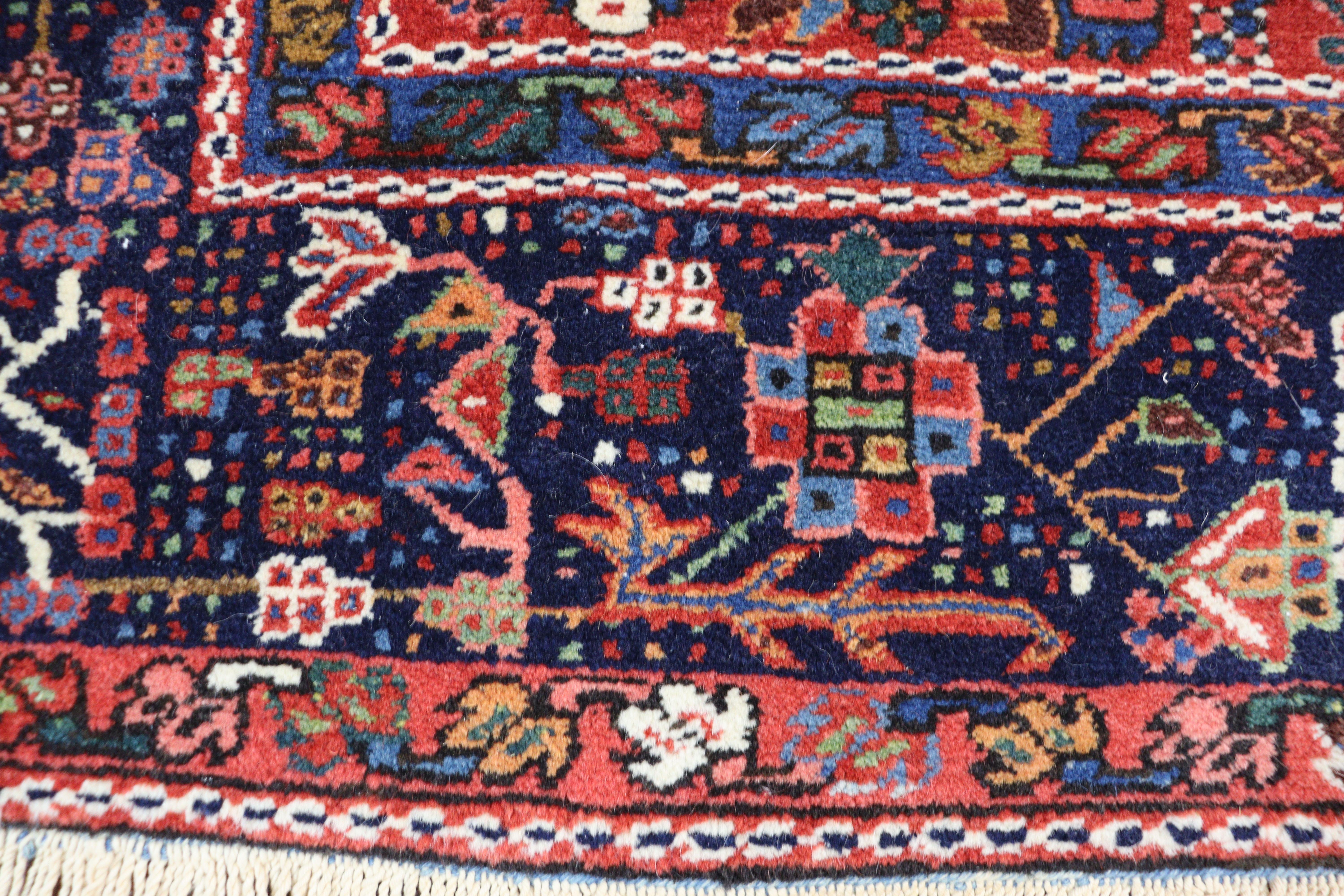 Antique Persian Karaja/ Heriz Rug, Amazing Color 4' x 4'6
