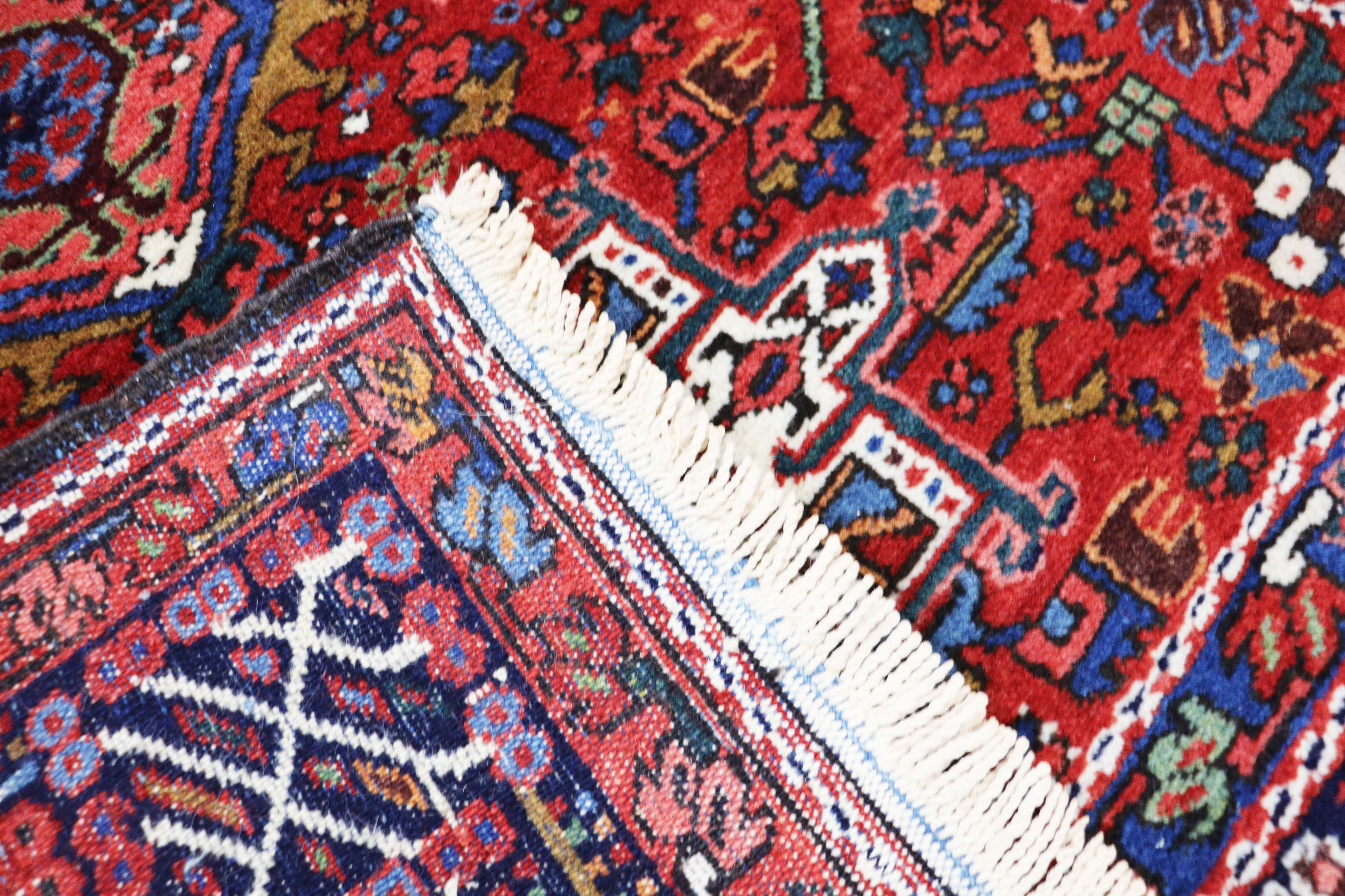 Wool Antique Persian Karaja/ Heriz Rug, Amazing Color 4' x 4'6