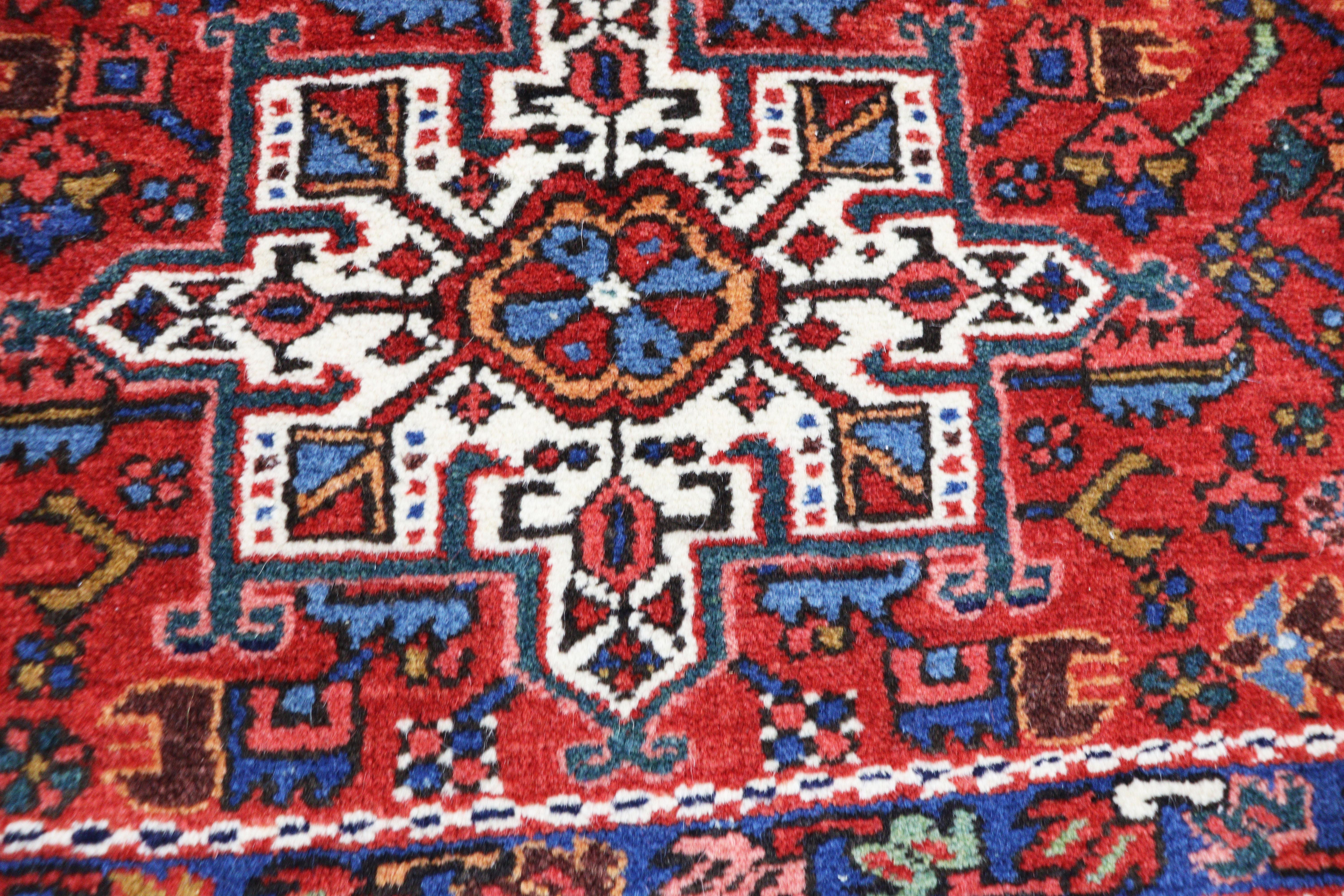 Antique Persian Karaja/ Heriz Rug, Amazing Color 4' x 4'6