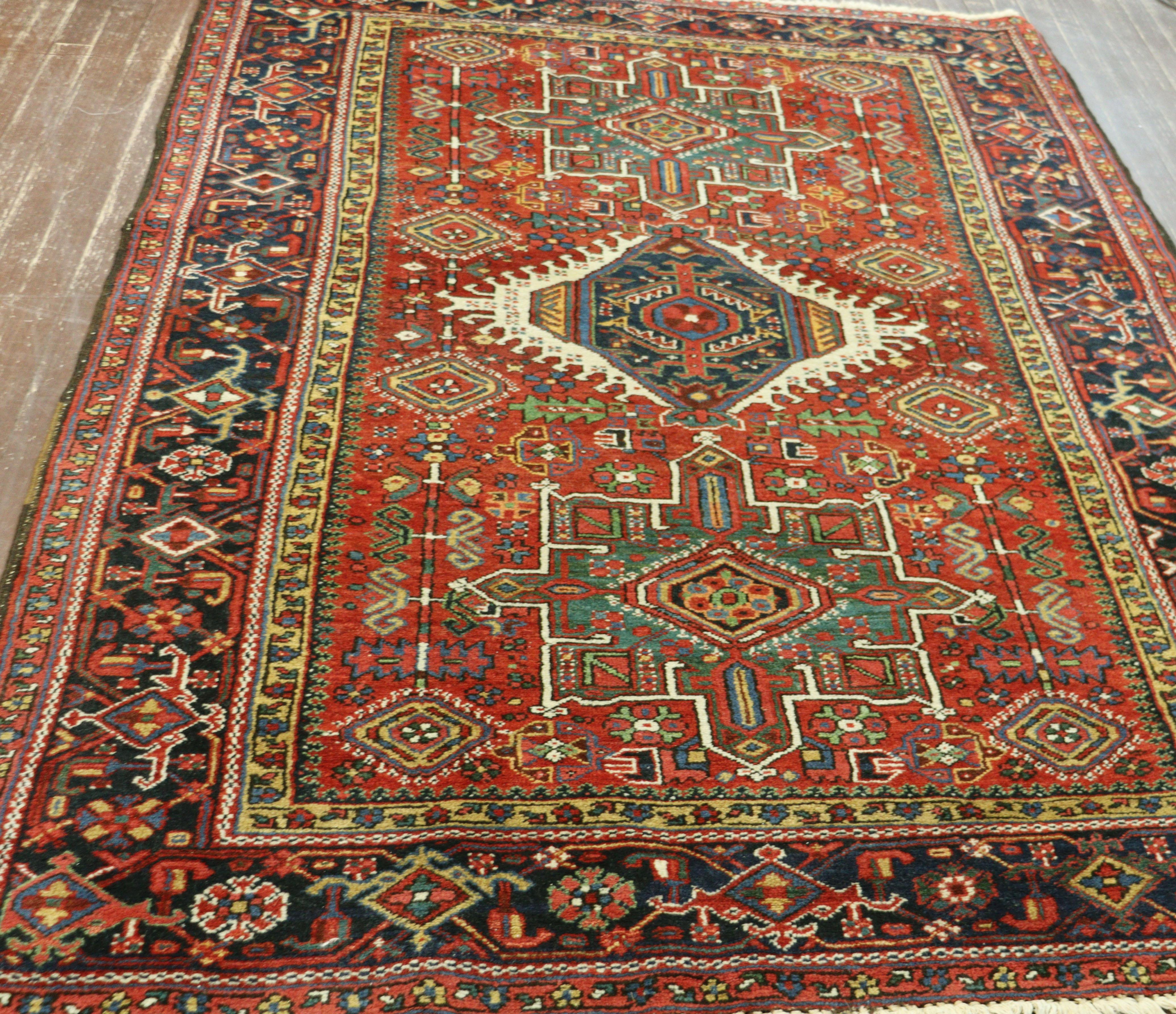 Antique Persian Karaja/ Heriz Rug, 4'11