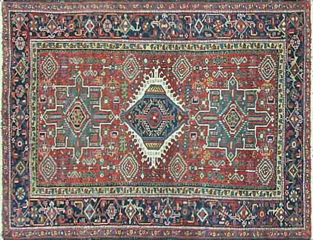 Please ask me for best way of shipping's.
Antique Persian Karaja/ Heriz Rug, 4'11