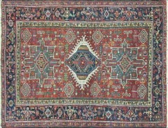 Antique Persian Karaja/ Heriz Rug, 4'11" x 6'5" Excellent