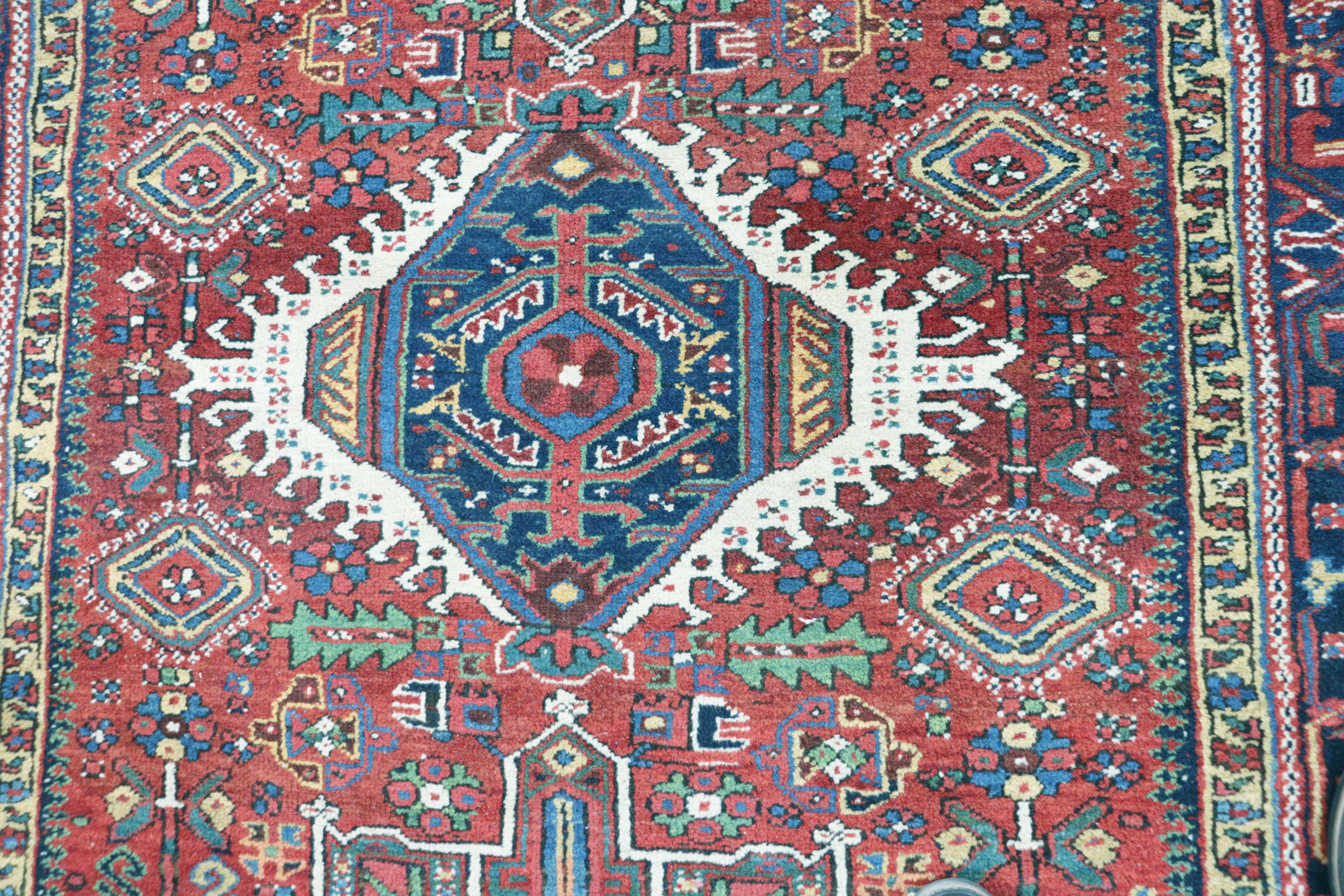 20th Century Antique Persian Karaja/ Heriz Rug, 4'11