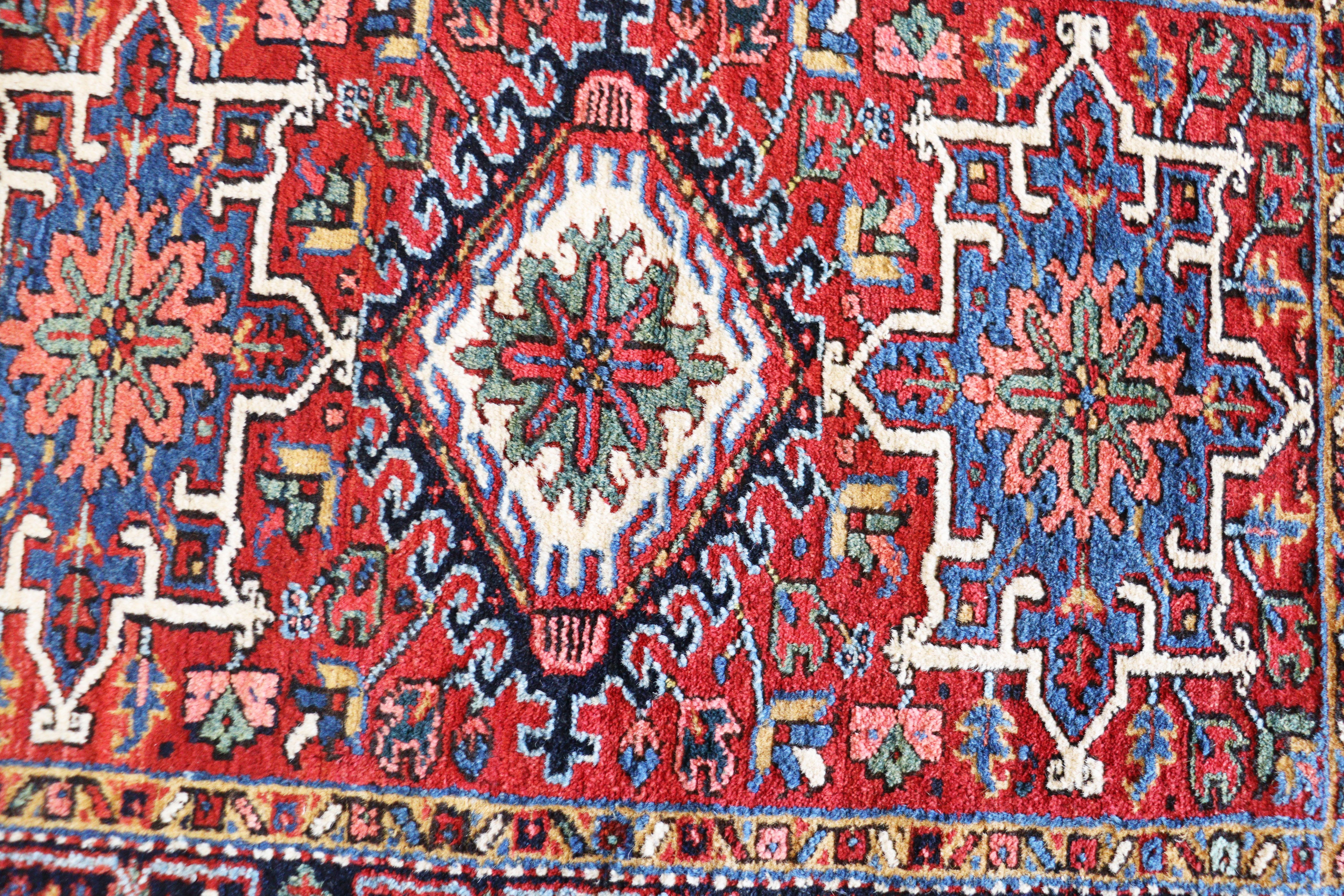 Antique Persian Karaja/ Heriz Rug, Excellent 3'6
