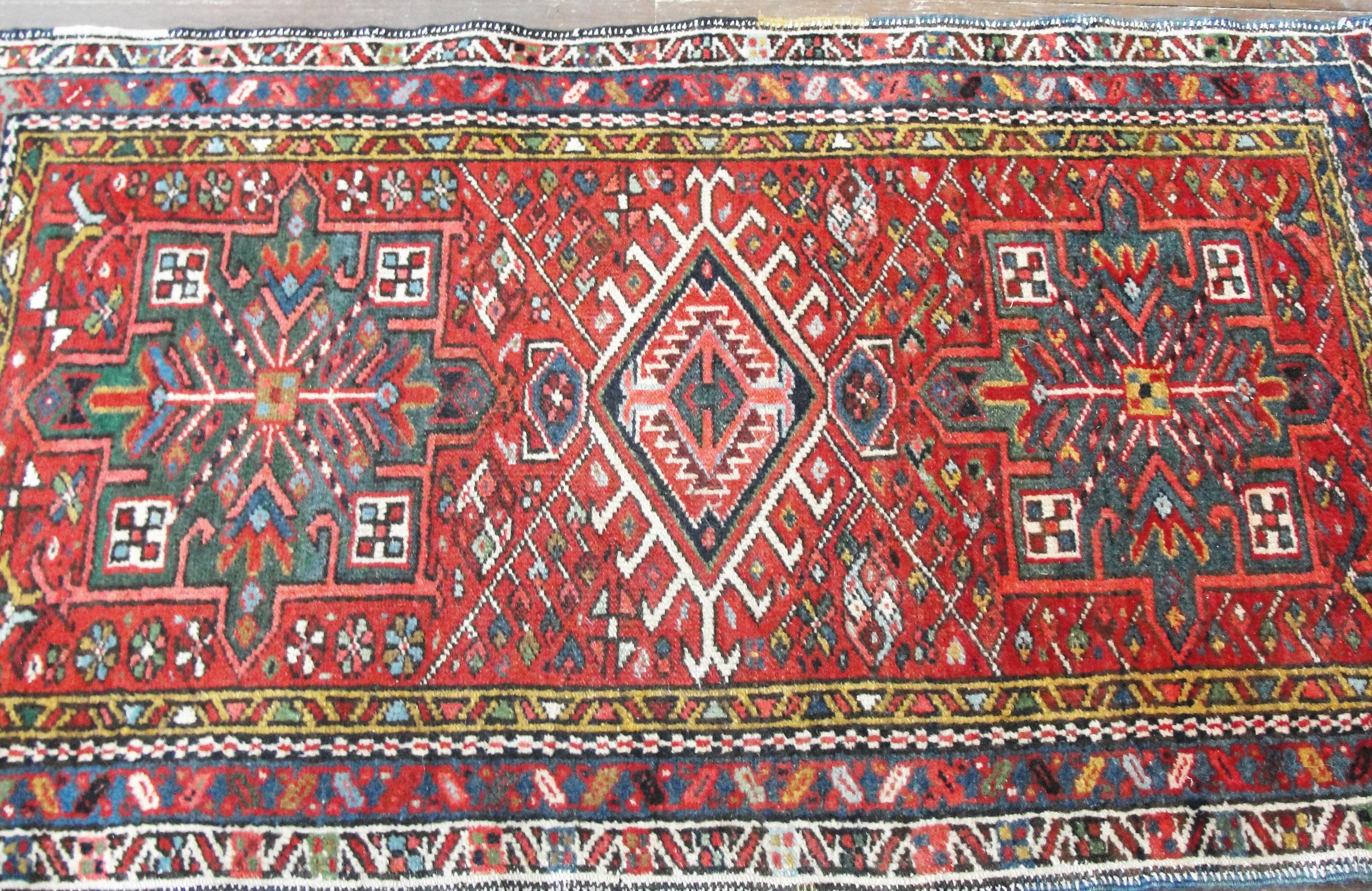 20th Century Antique Persian Karaja Heriz Rug