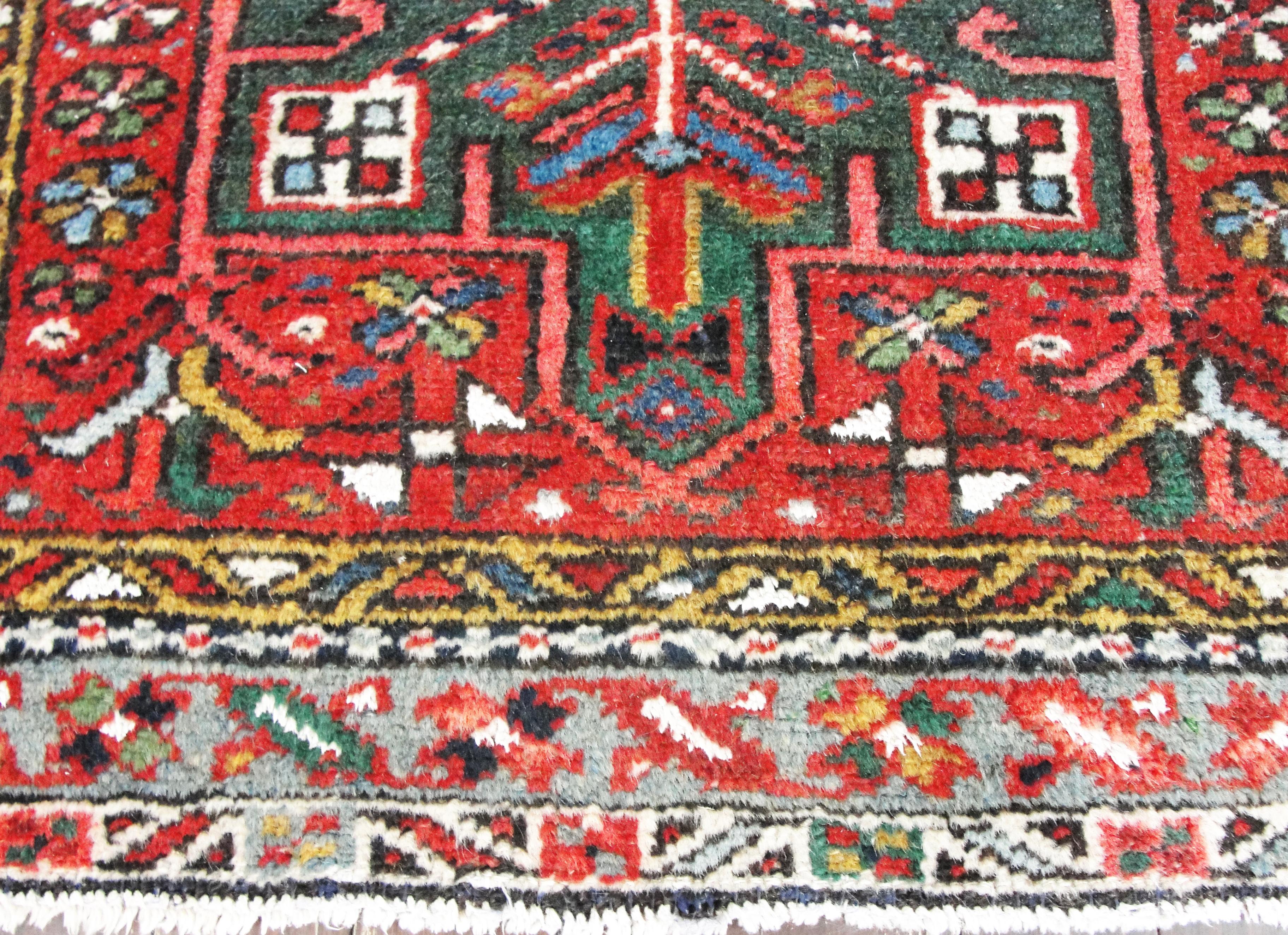 Wool Antique Persian Karaja Heriz Rug