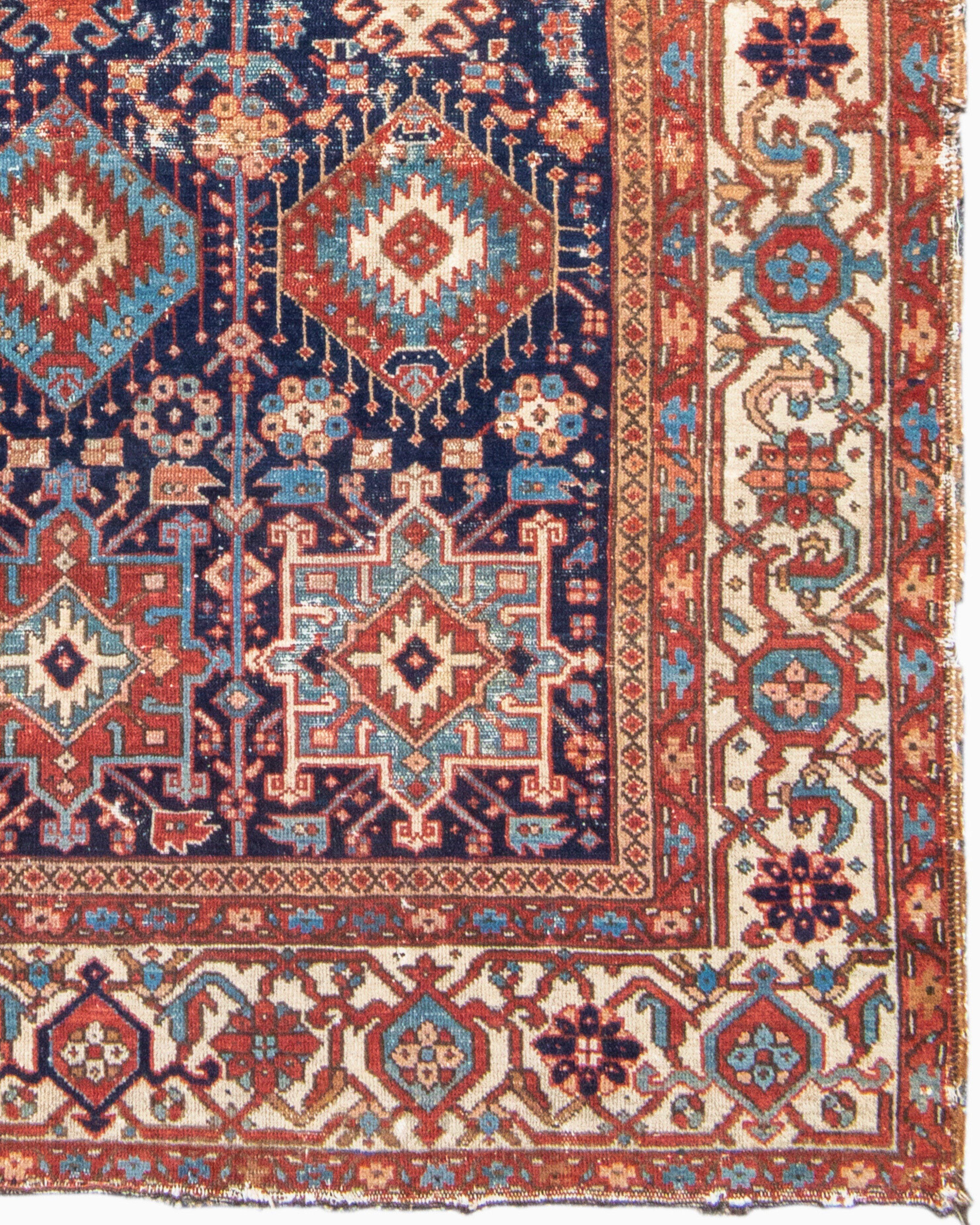 Wool Antique Persian Karaja Rug, c. 1900 For Sale