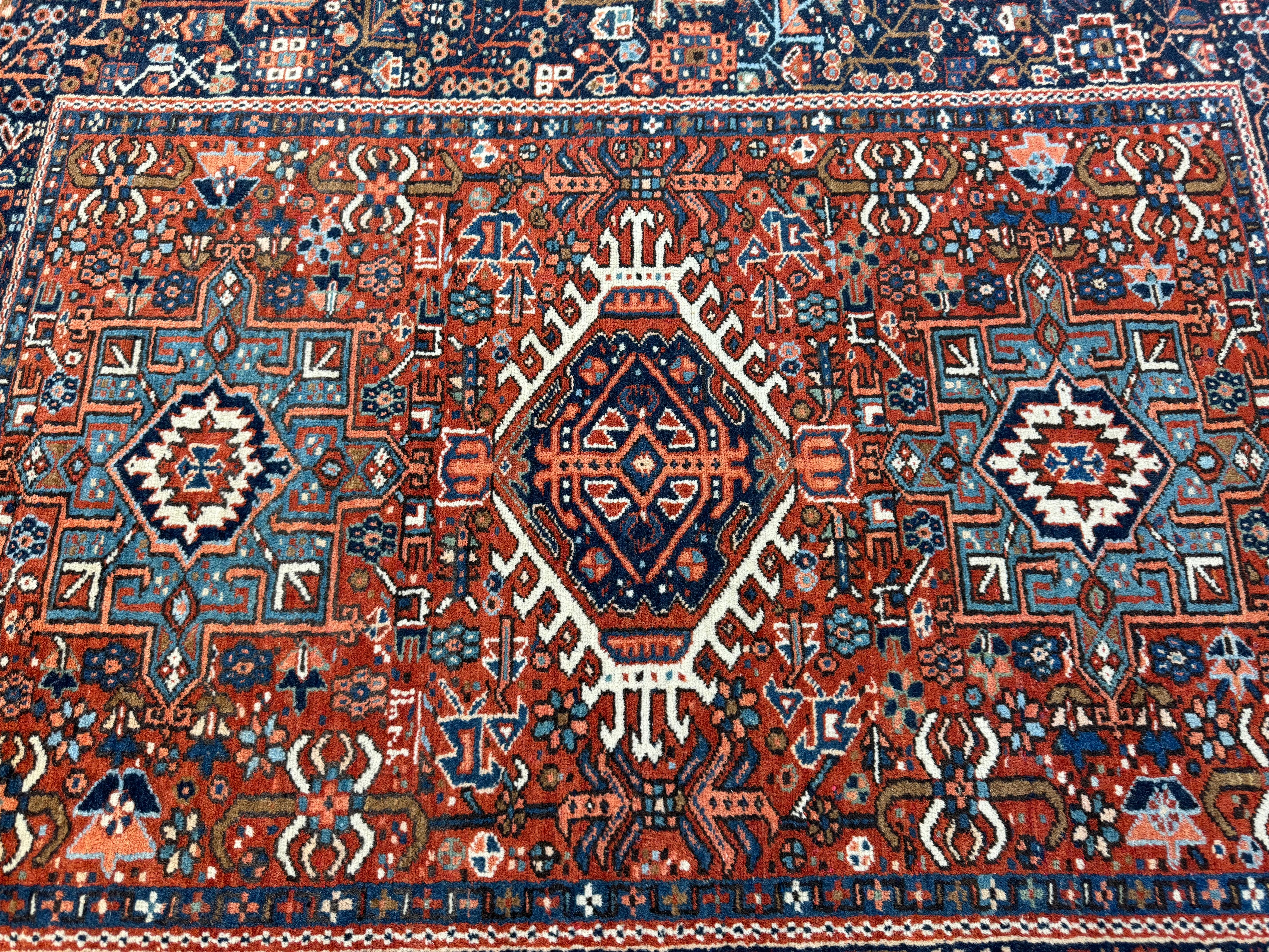 Wool Antique Persian Karaja Rug For Sale